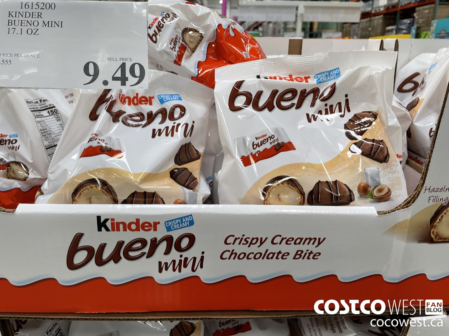 1615200 KINDER BUENO MINI 17.1 OZ $9.49