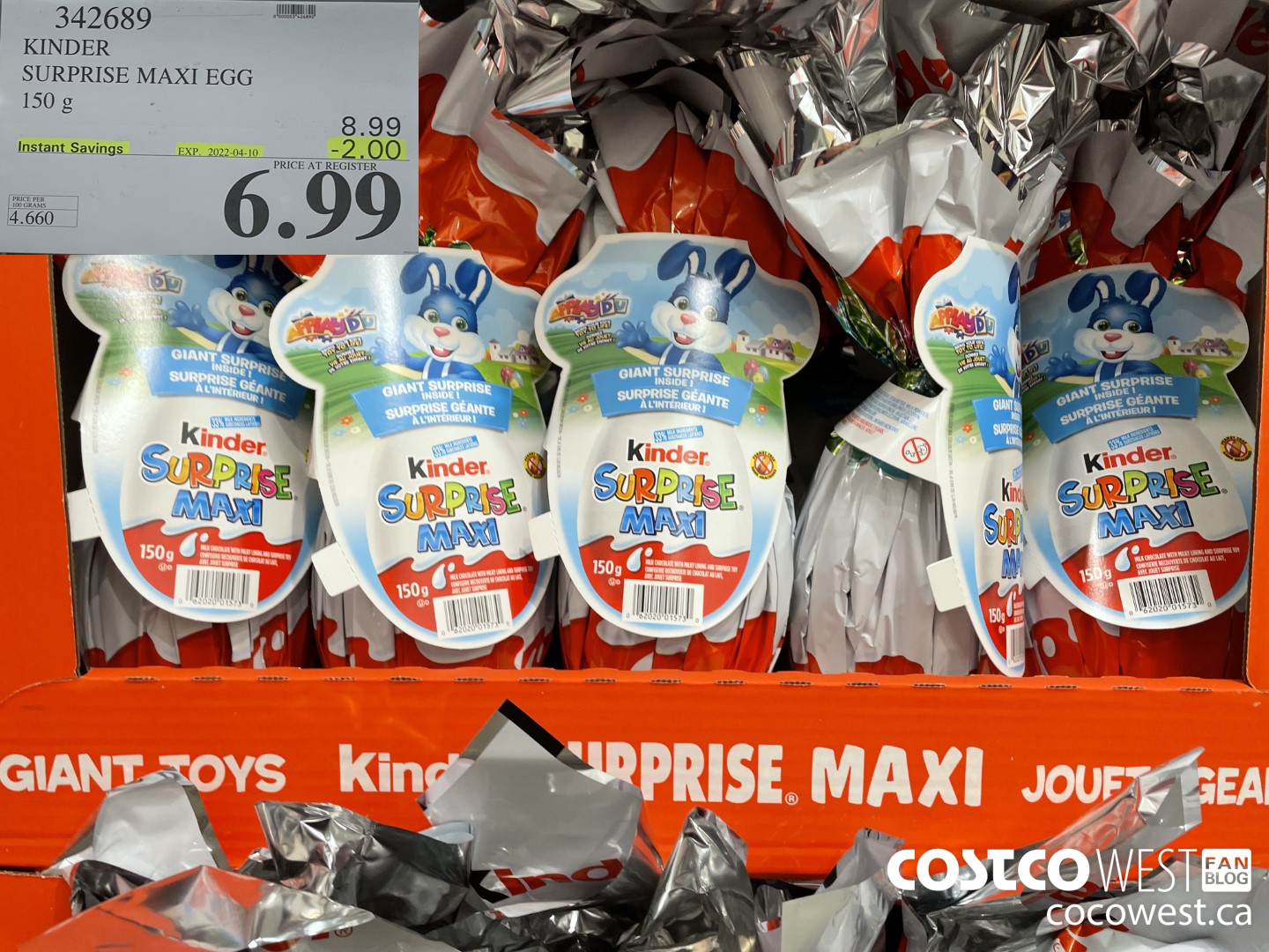 342689 KINDER SURPRISE MAXI EGG 150 G ($2.00 INSTANT SAVINGS EXPIRES ON 2022-04-10) $6.99