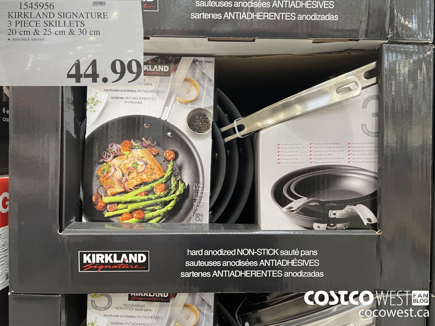 1545956 KIRKLAND SIGNATURE 3 PIECE SKILLETS 20 cm & 25 cm & 30 cm $44.99