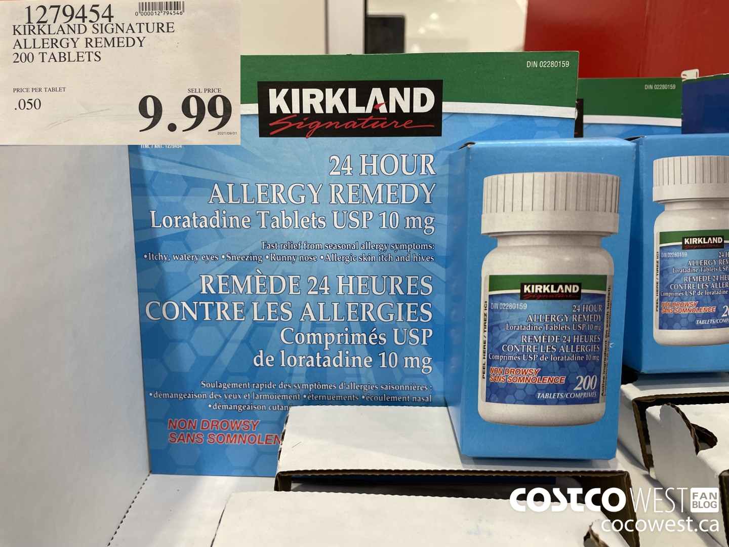 1279454 KIRKLAND SIGNATURE ALLERGY REMEDY 200 TABLETS  $9.99