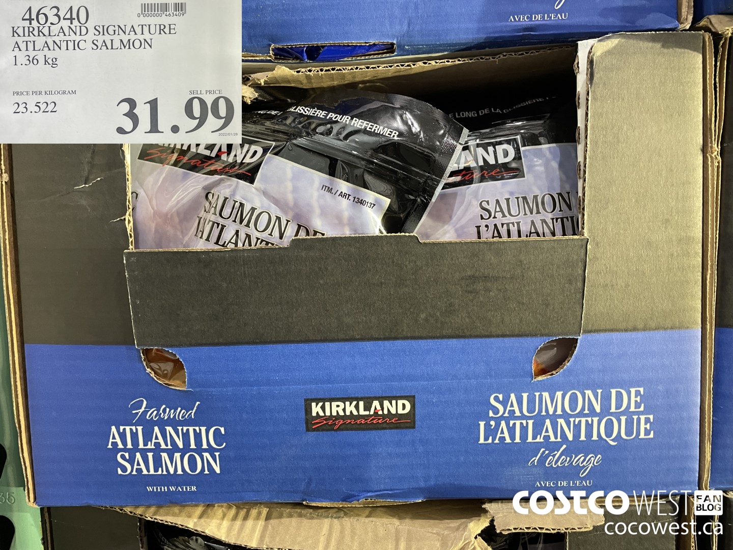 46340 KIRKLAND SIGNATURE ATLANTIC SALMON 1.36 kg $31.99