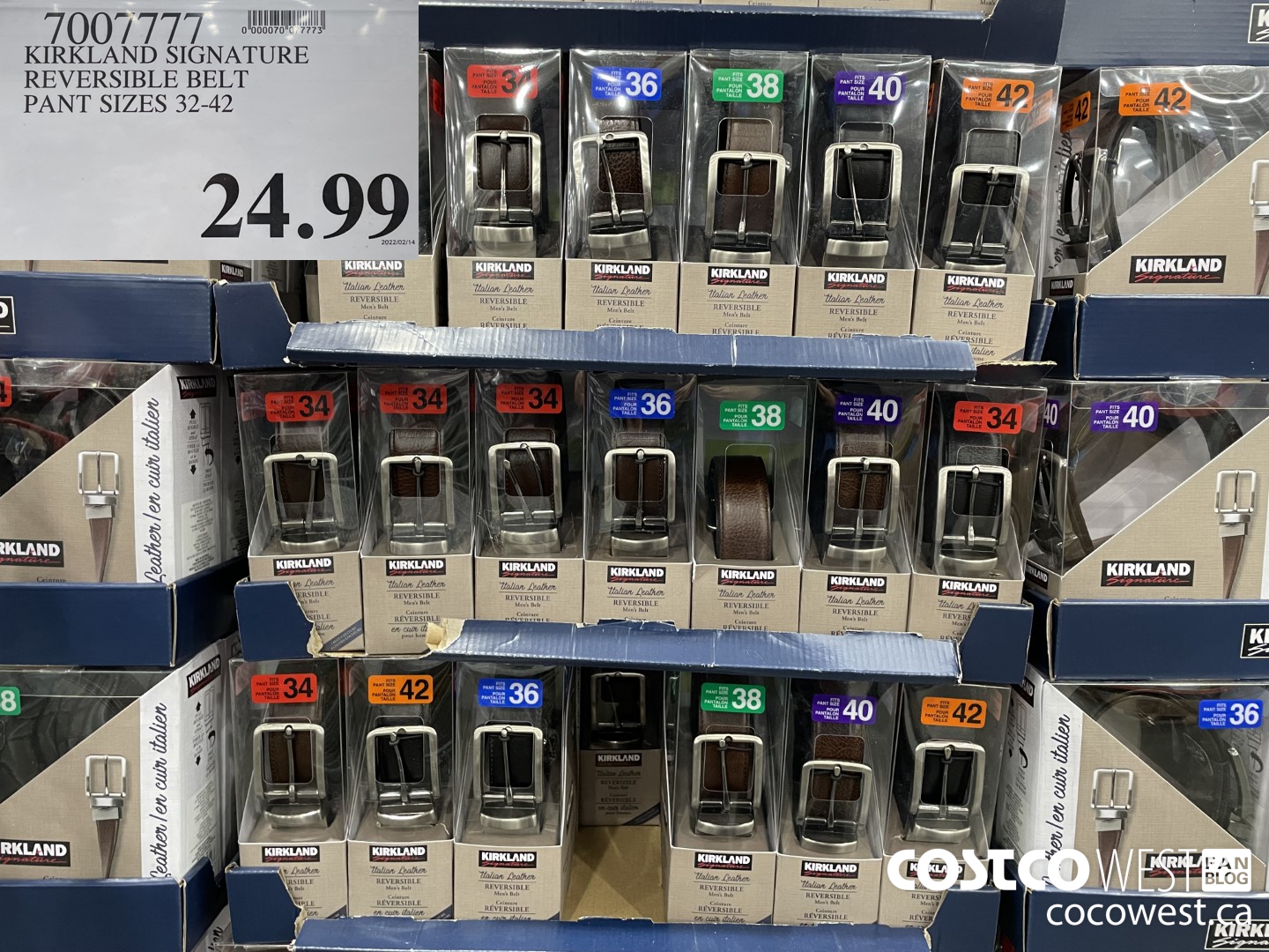 7007777 KIRKLAND SIGNATURE REVERSIBLE BELT PANT SIZES 32-42 $24.99