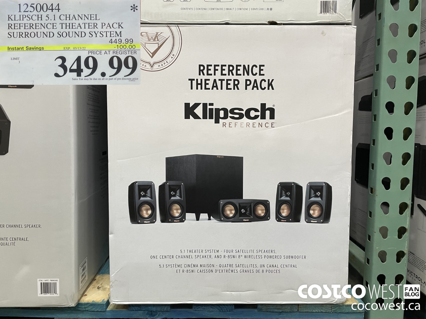 1250044 KLIPSCH 5.1 CHANNEL REFERENCE THEATER PACK SURROUND SOUND SYSTEM  ($100.00 INSTANT SAVINGS EXPIRES ON 2022-03-13) $349.99