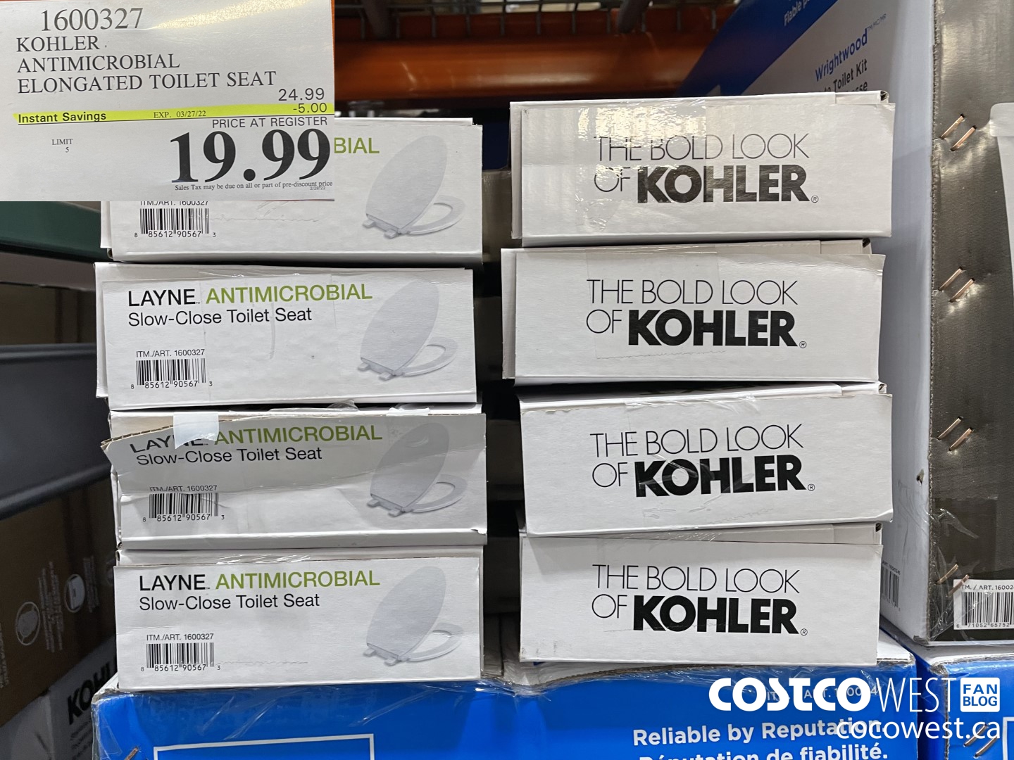 1600327 KOHLER ANTIMICROBIAL ELONGATED TOILET SEAT  ($5.00 INSTANT SAVINGS EXPIRES ON 2022-03-27) $19.99