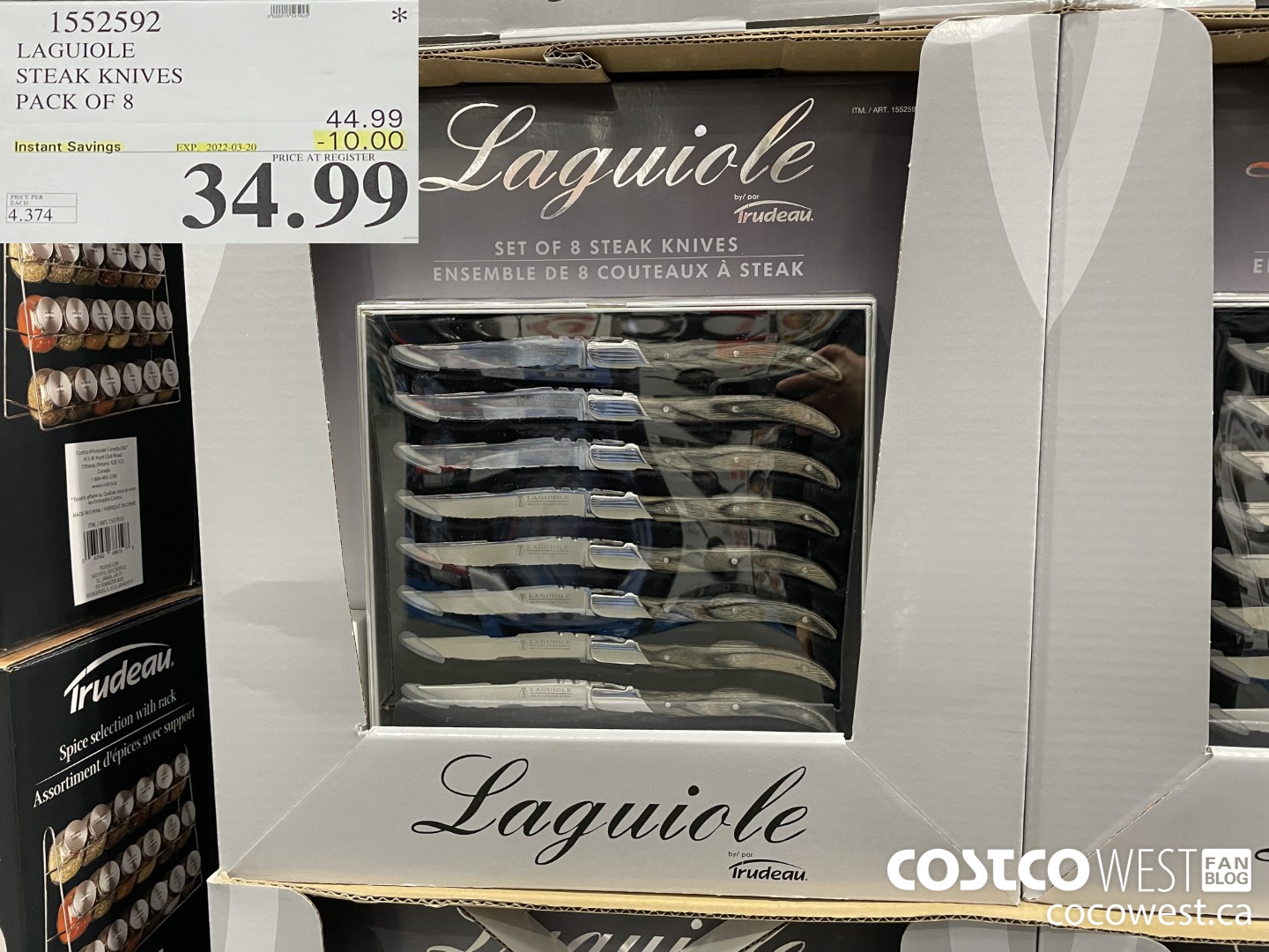 1552592 LAGUIOLE STEAK KNIVES PACK OF 8 ($10.00 INSTANT SAVINGS EXPIRES ON 2022-03-20) $34.99