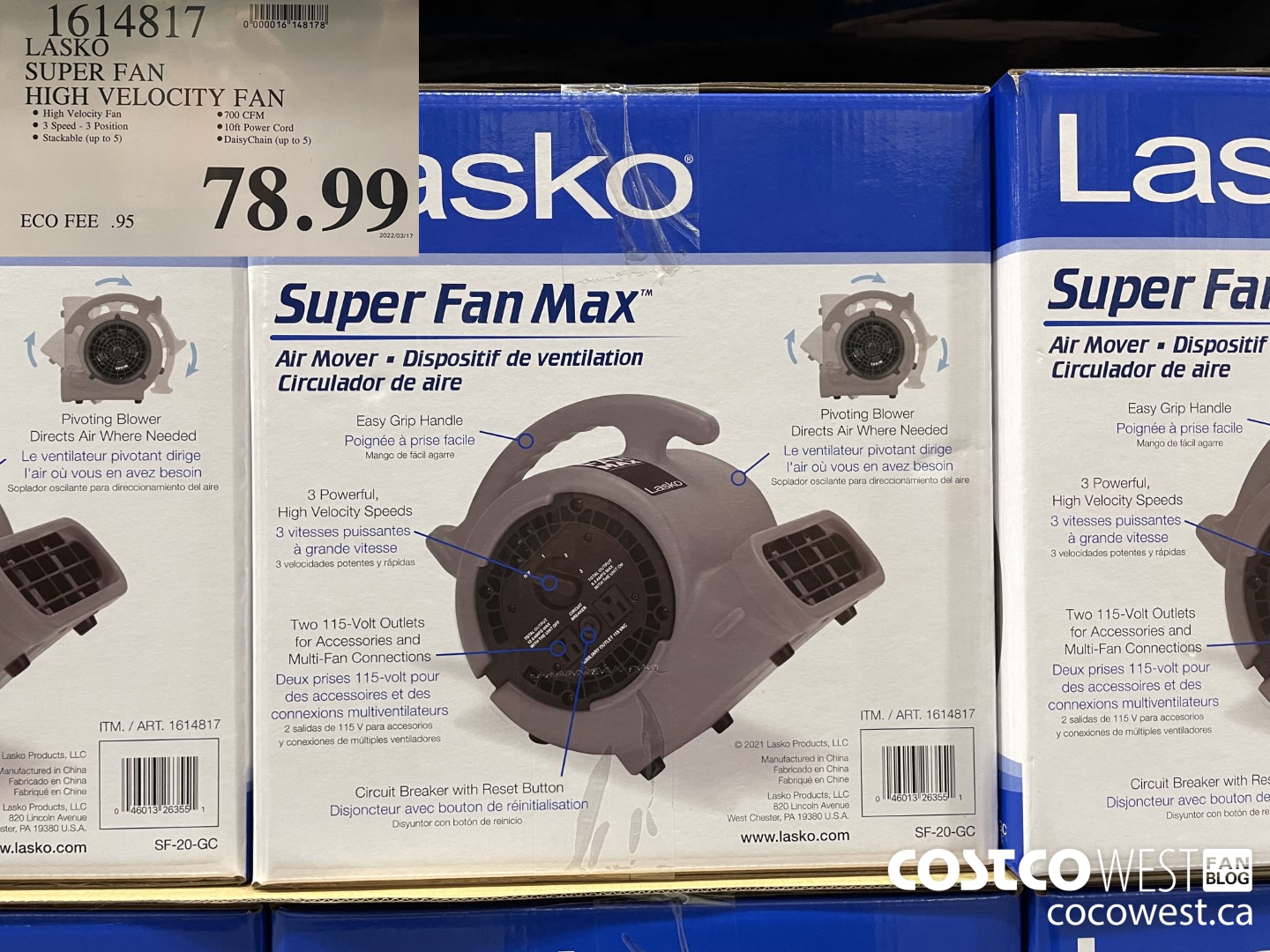 1614817 LASKO SUPER FAN HIGH VELOCITY FAN $78.99