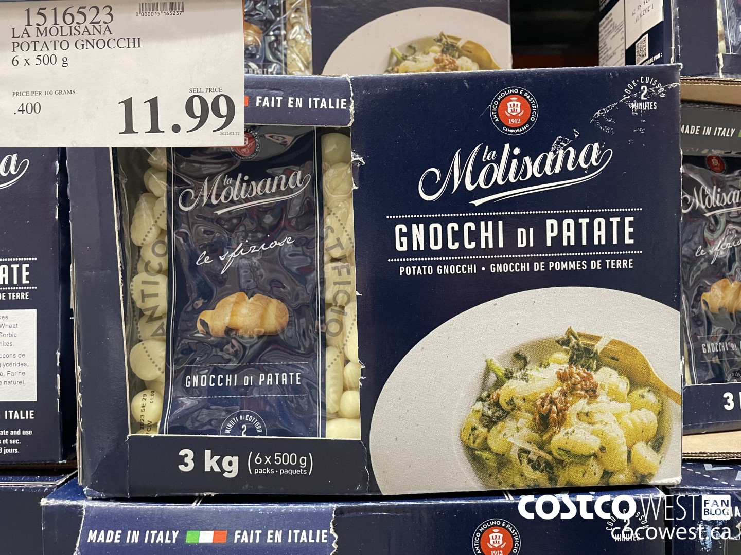 1516523 LA MOLISANA POTATO GNOCCHI 6 x 500 g $11.99