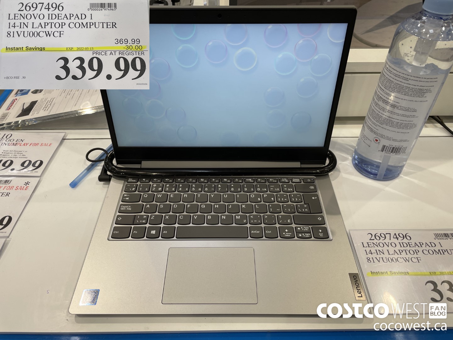 2697496 LENOVO IDEAPAD 1 14-IN LAPTOP COMPUTER 81VU00CWCF ($30.00 INSTANT SAVINGS EXPIRES ON 2022-03-13) $339.99