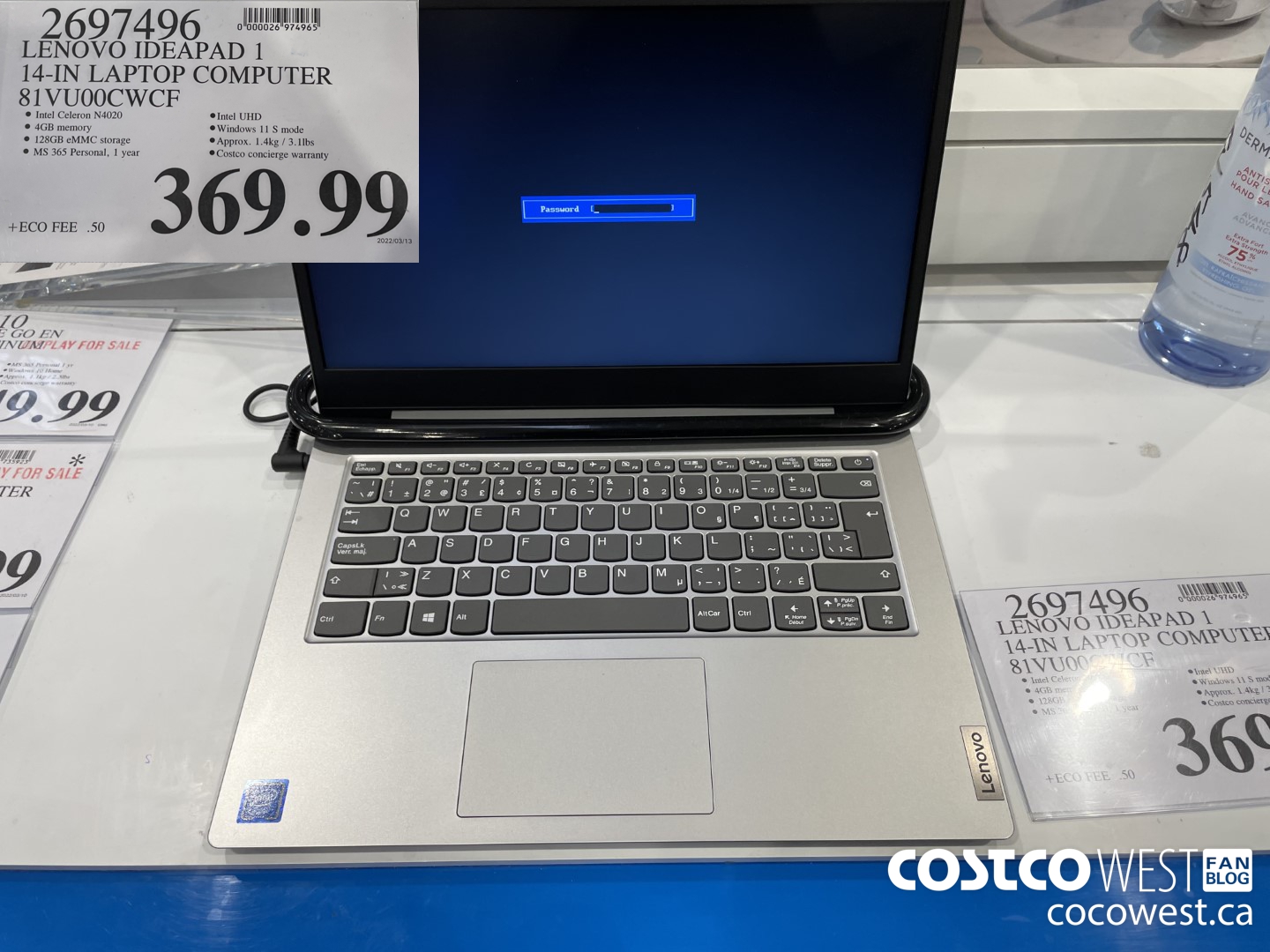 2697496 LENOVO IDEAPAD 1 14-IN LAPTOP COMPUTER 81VU00CWCF $369.99