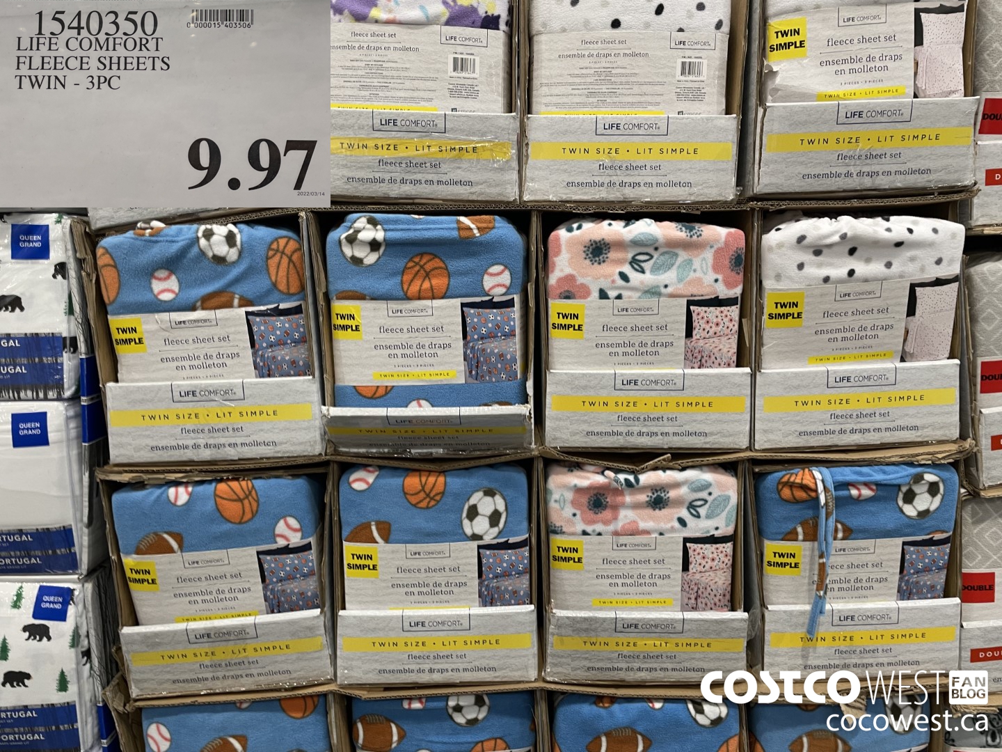 1540350 LIFE COMFORT FLEECE SHEETS TWIN - 3 PC  $9.97