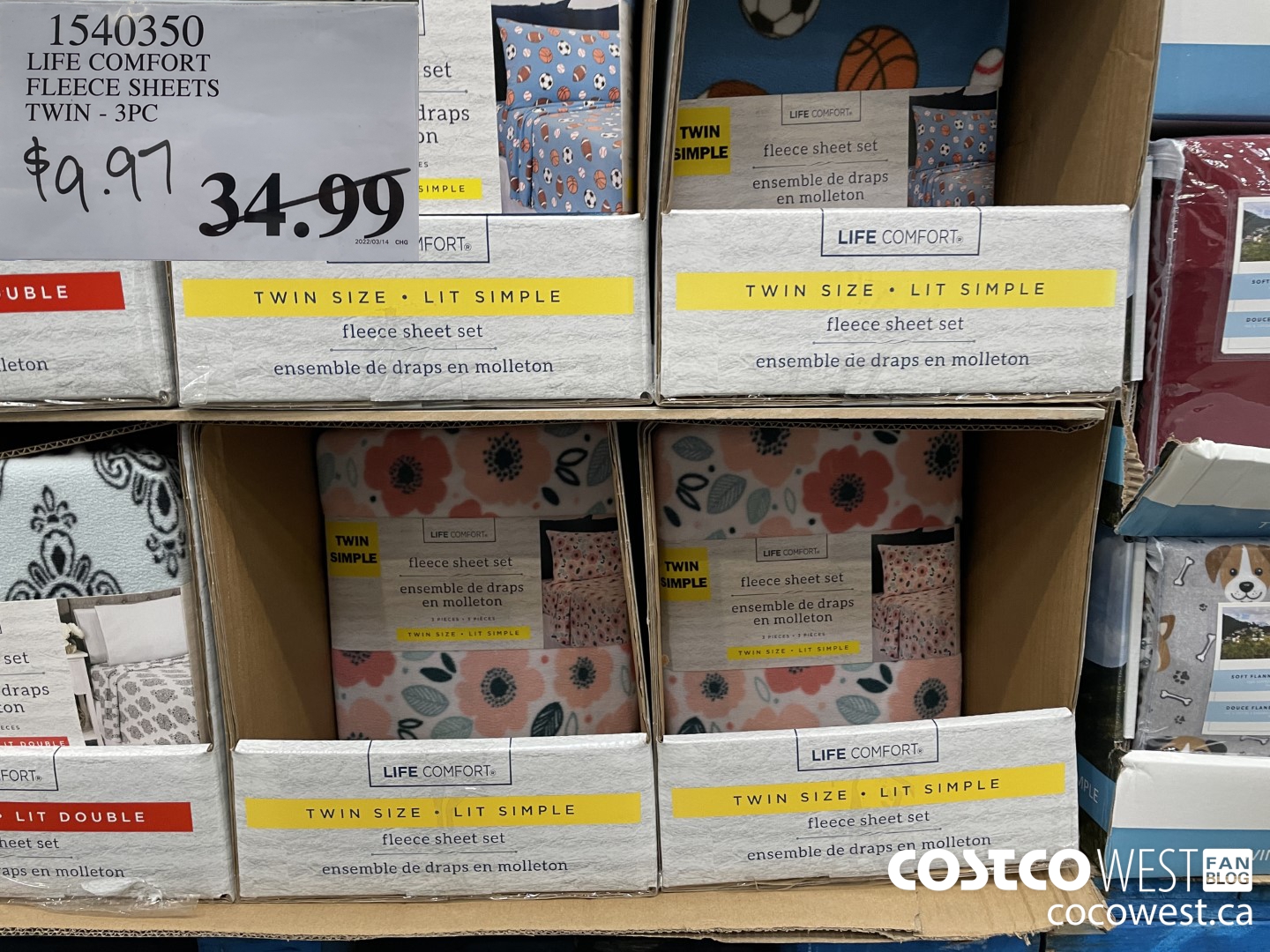 1540350 LIFE COMFORT FLEECE SHEETS TWIN - 3 PC  $9.97