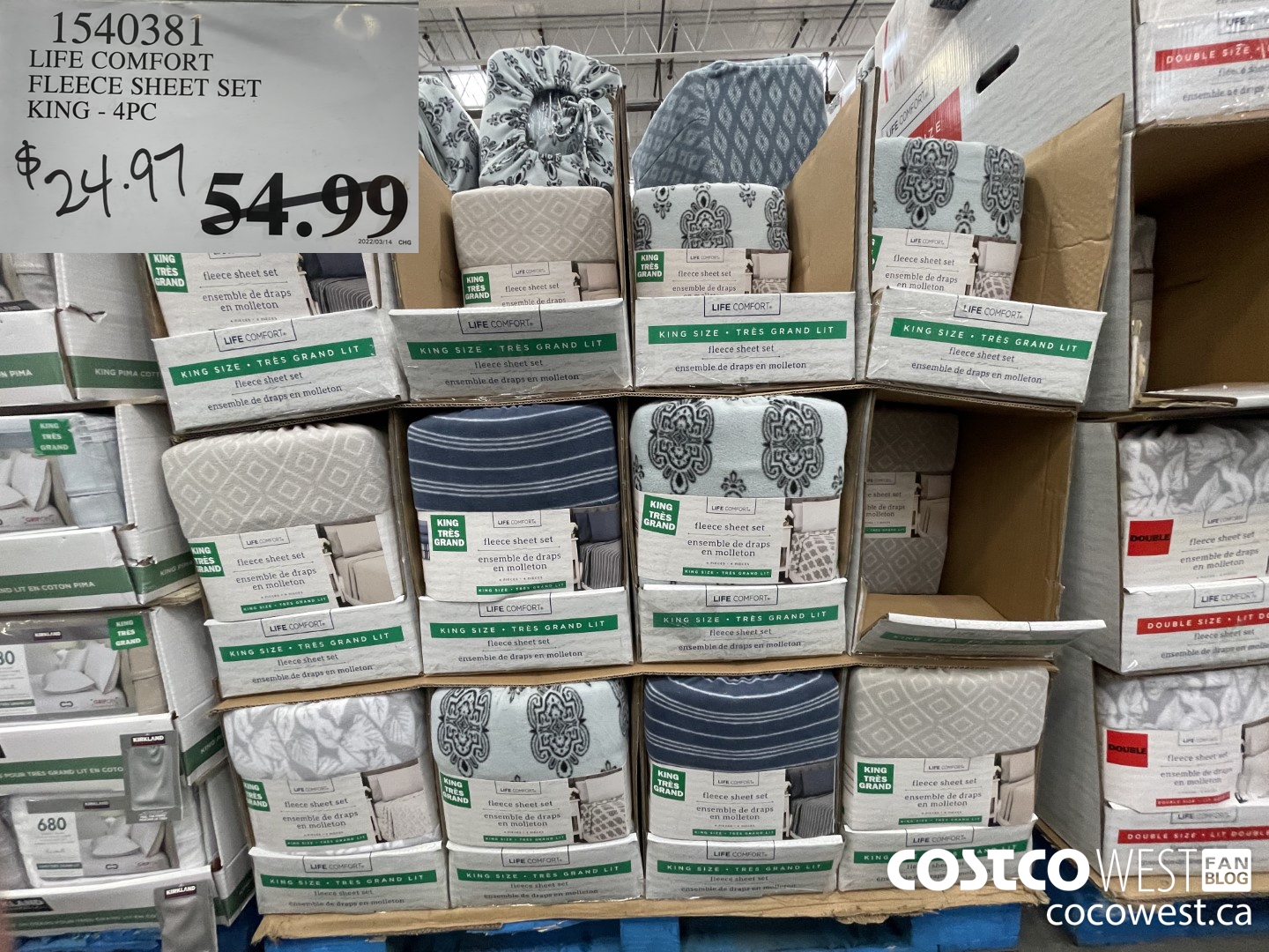 1540381 LIFE COMFORT FLEECE SHEET SET KING - 4PC $24.97