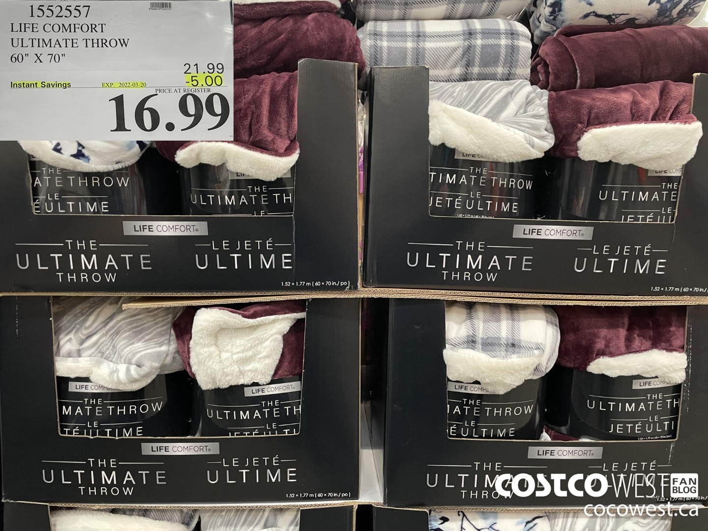 1552557 LIFE COMFORT ULTIMATE THROW 60