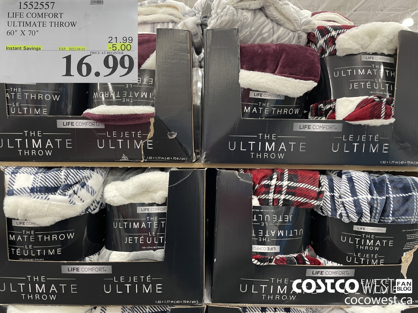 1552557 LIFE COMFORT ULTIMATE THROW 60