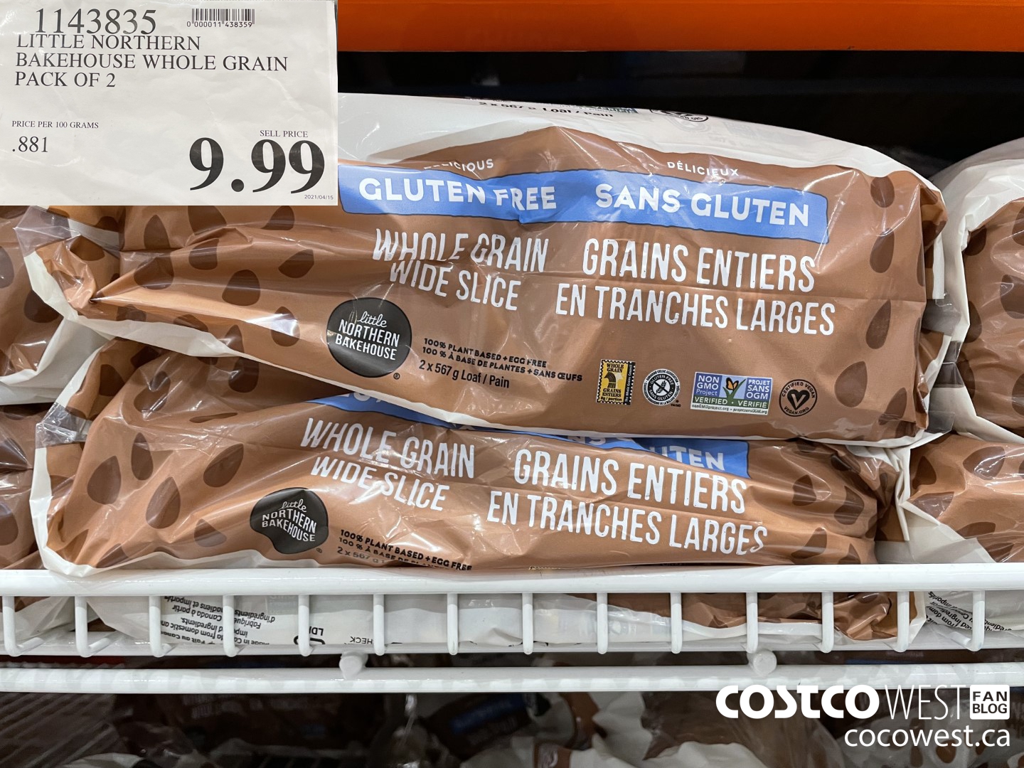 1143835 LITTLE NORTHERN BAKEHOUSE WHOLE GRAIN PACK OF 2  $9.99