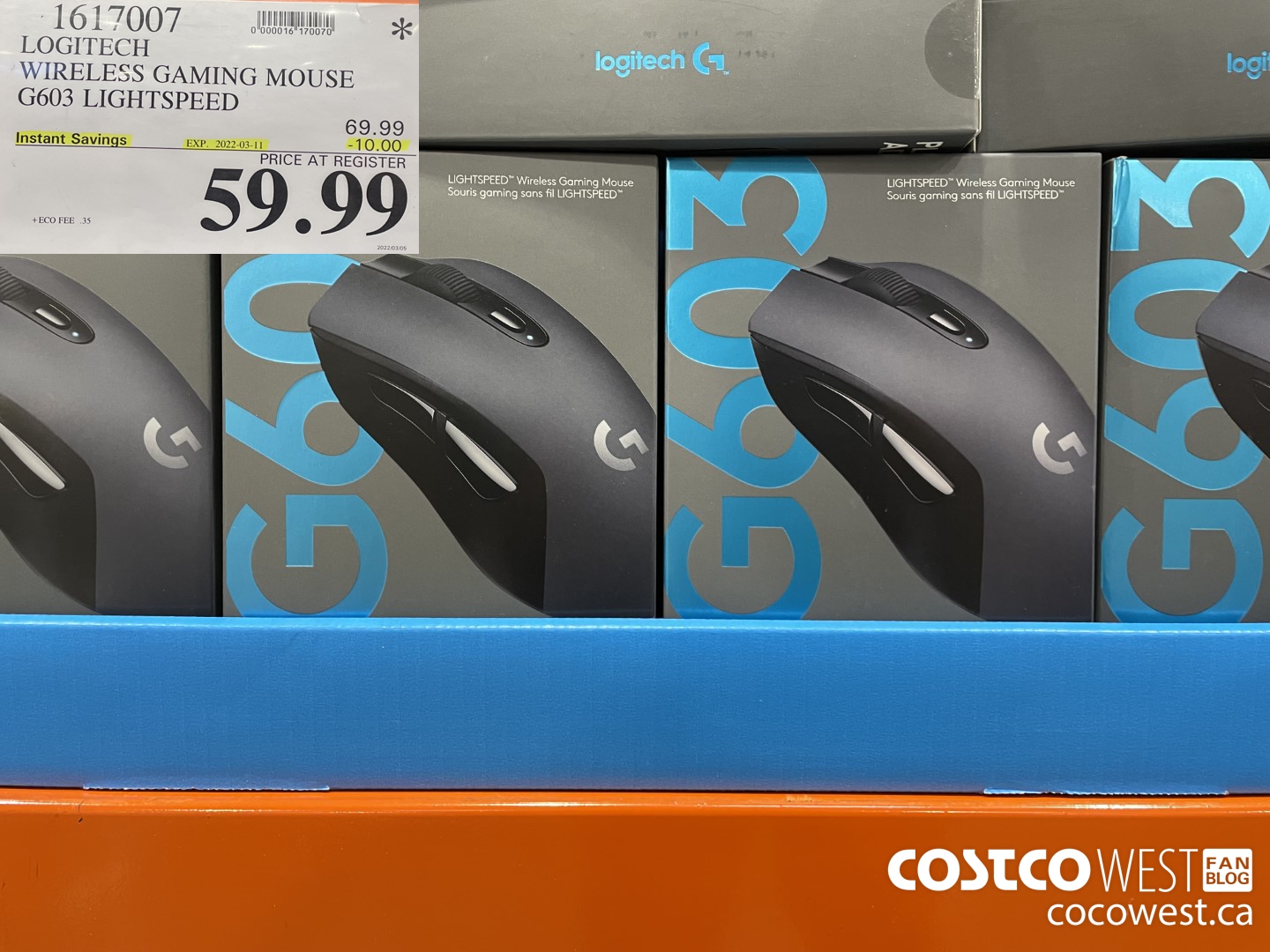 1617007 LOGITECH WIRELESS GAMING MOUSE G603 LIGHTSPEED ($10.00 INSTANT SAVINGS EXPIRES ON 2022-03-11) $59.99