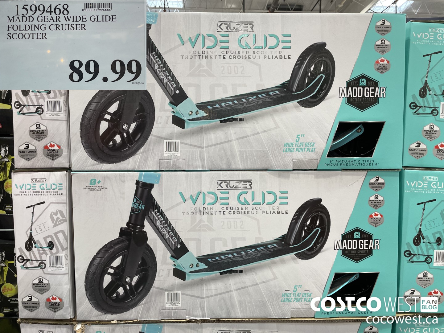 1599468 MADD GEAR WIDE GLIDE FOLDING CRUISER SCOOTER  $89.99