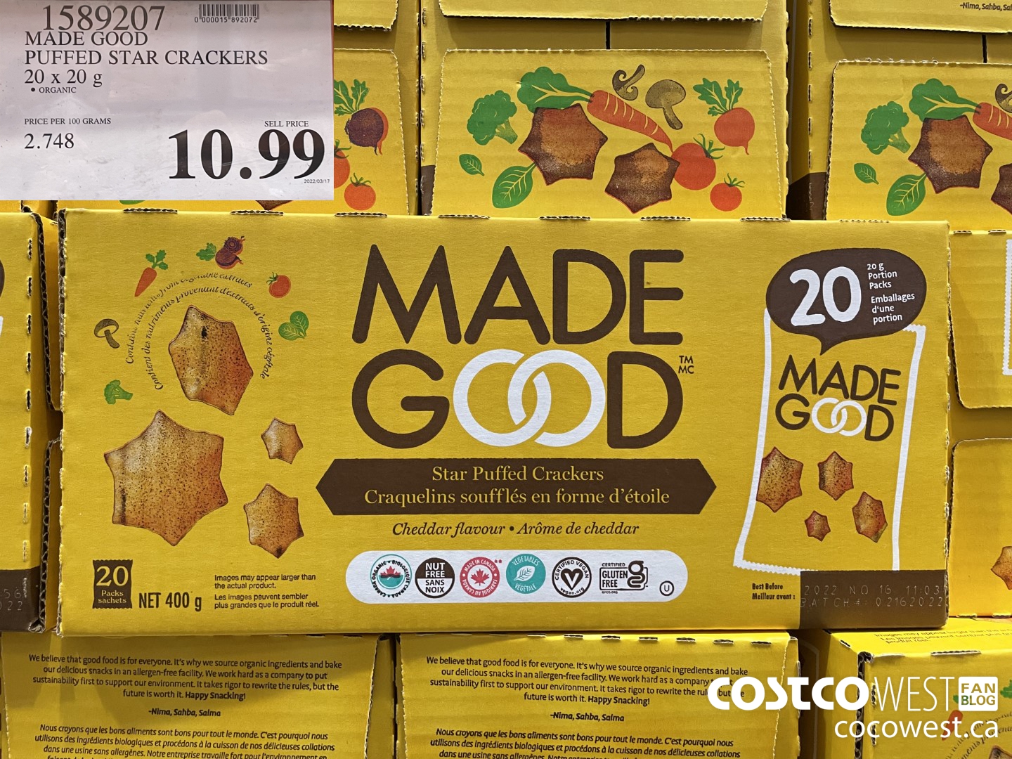 1589207 MADE GOOD PUFFED STAR CRACKERS 20 x 20 g $10.99