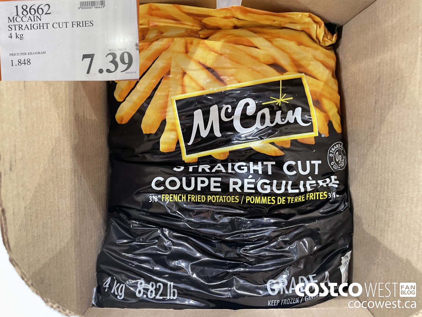 18662 MCCAIN STRAIGHT CUT FRIES 4 kg $7.39