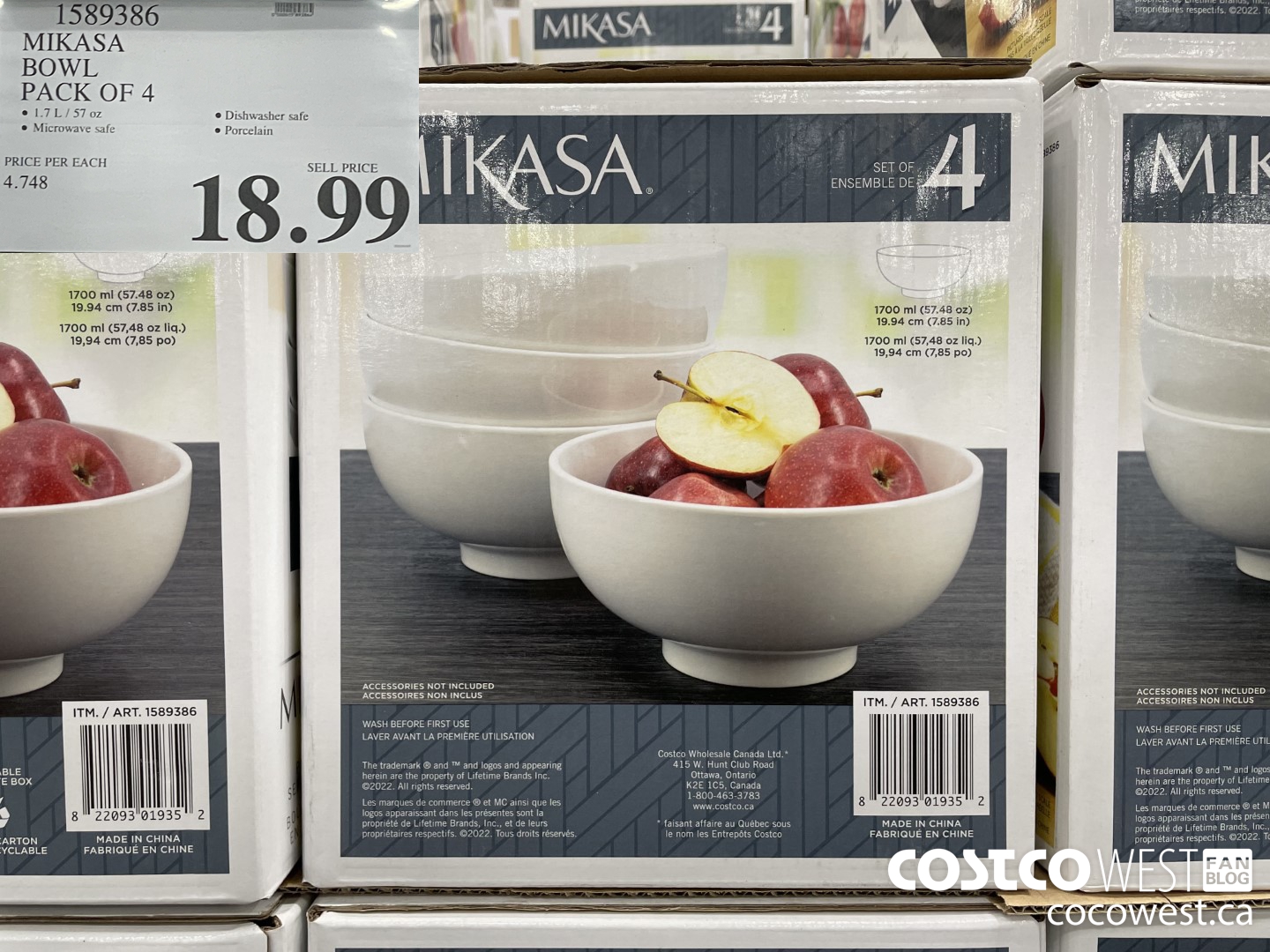 1589386 MIKASA BOWL PACK OF 4 $18.99