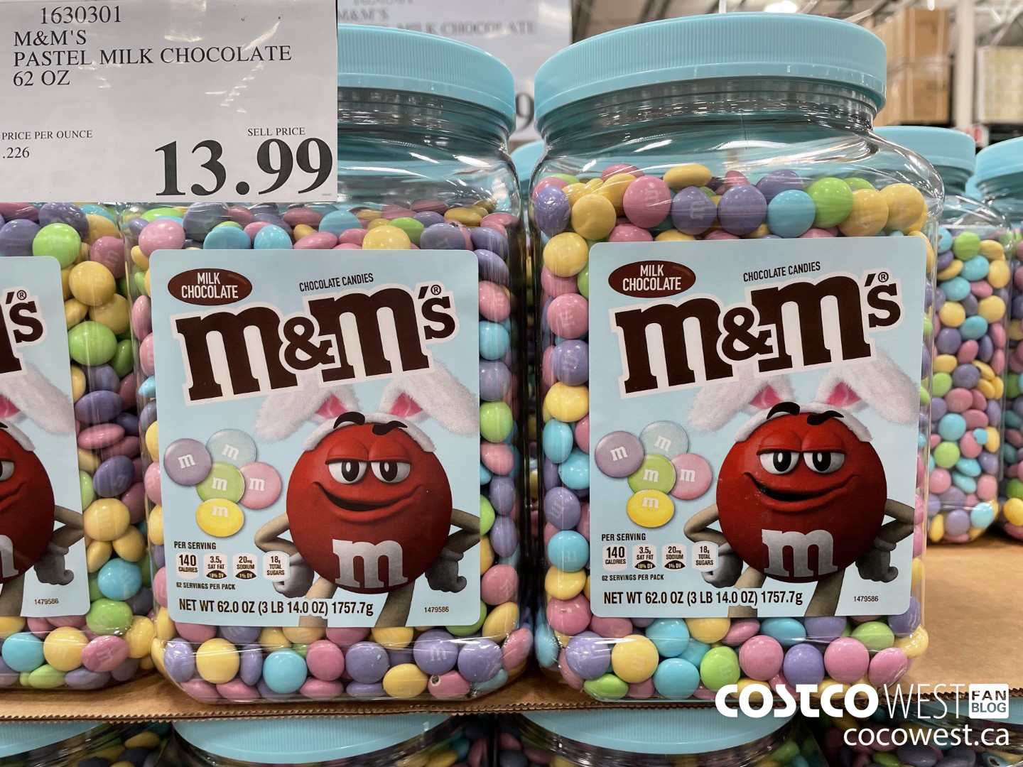 1630301 M&M'S PASTEL MILK CHOCOLATE 62 OZ $13.99
