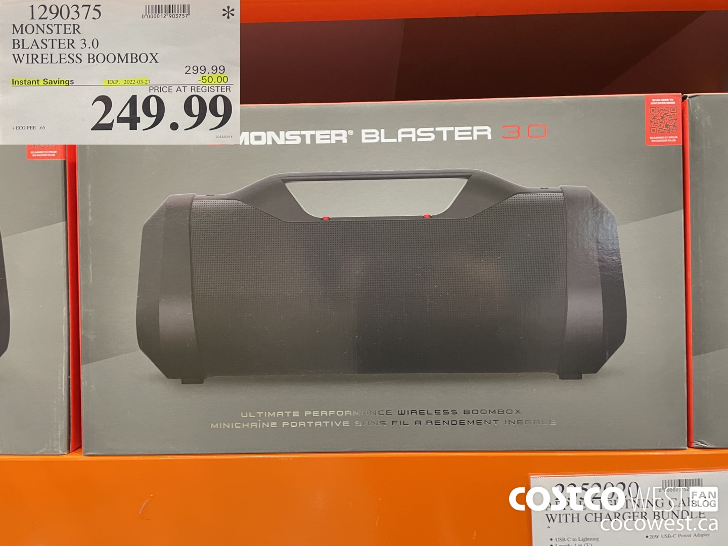 1290375 MONSTER BLASTER 3.0 WIRELESS BOOMBOX ($50.00 INSTANT SAVINGS EXPIRES ON 2022-03-27) $249.99
