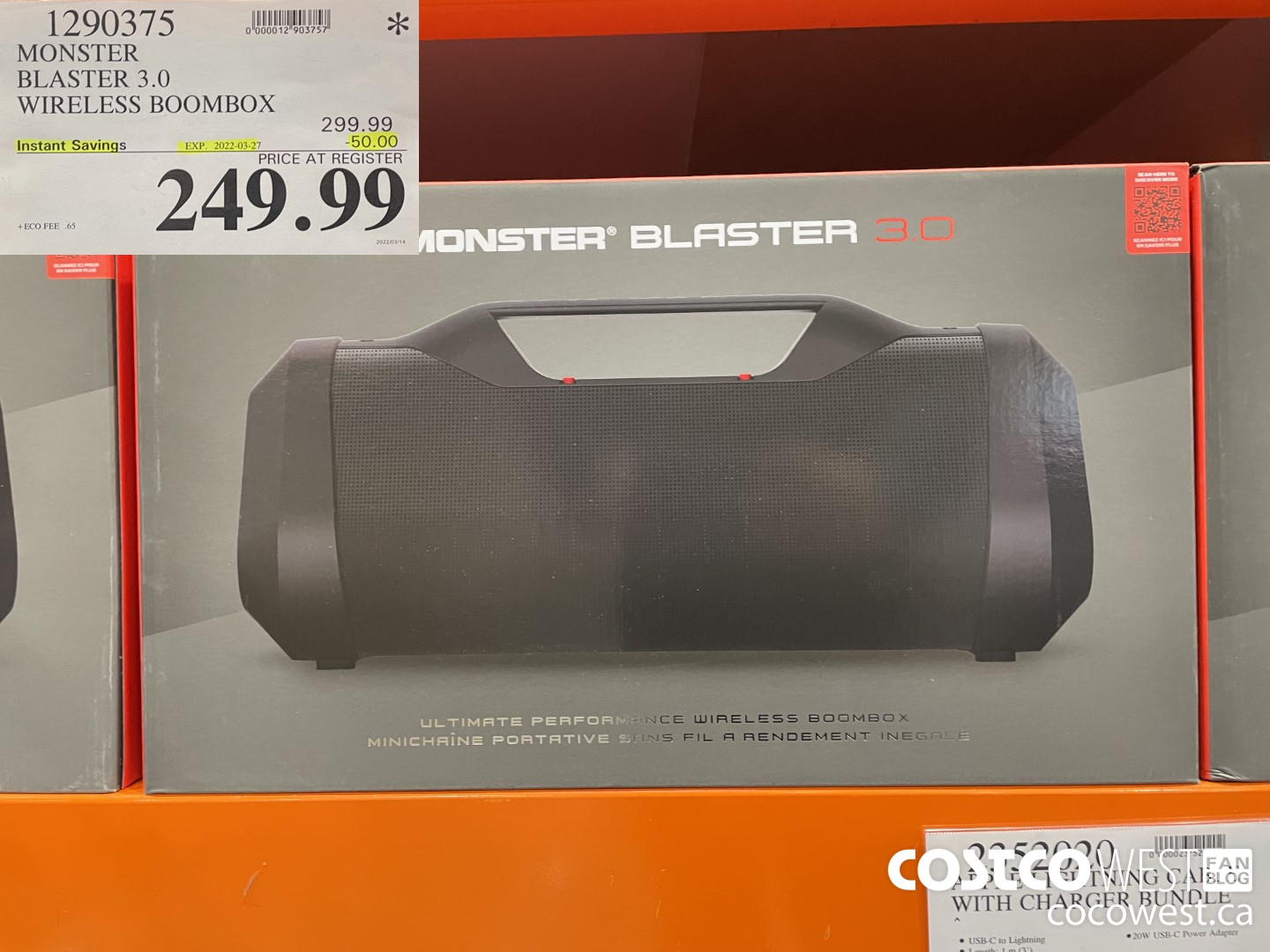 1290375 MONSTER BLASTER 3.0 WIRELESS BOOMBOX ($50.00 INSTANT SAVINGS EXPIRES ON 2022-03-27) $249.99