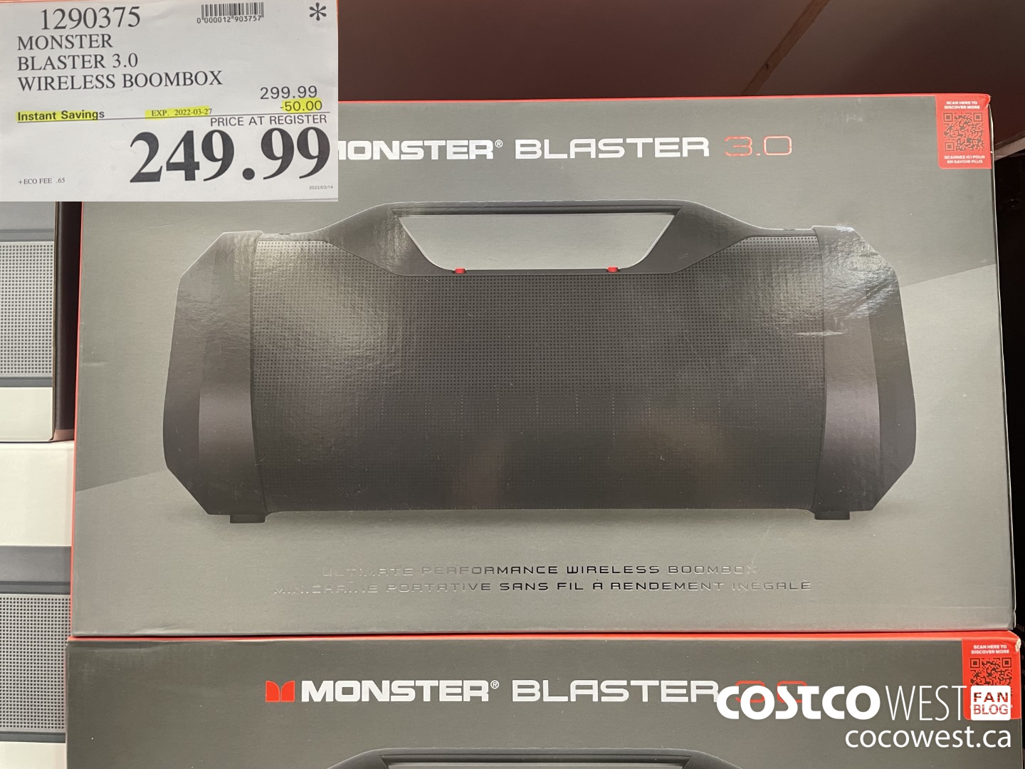 1290375 MONSTER BLASTER 3.0 WIRELESS BOOMBOX ($50.00 INSTANT SAVINGS EXPIRES ON 2022-03-27) $249.99