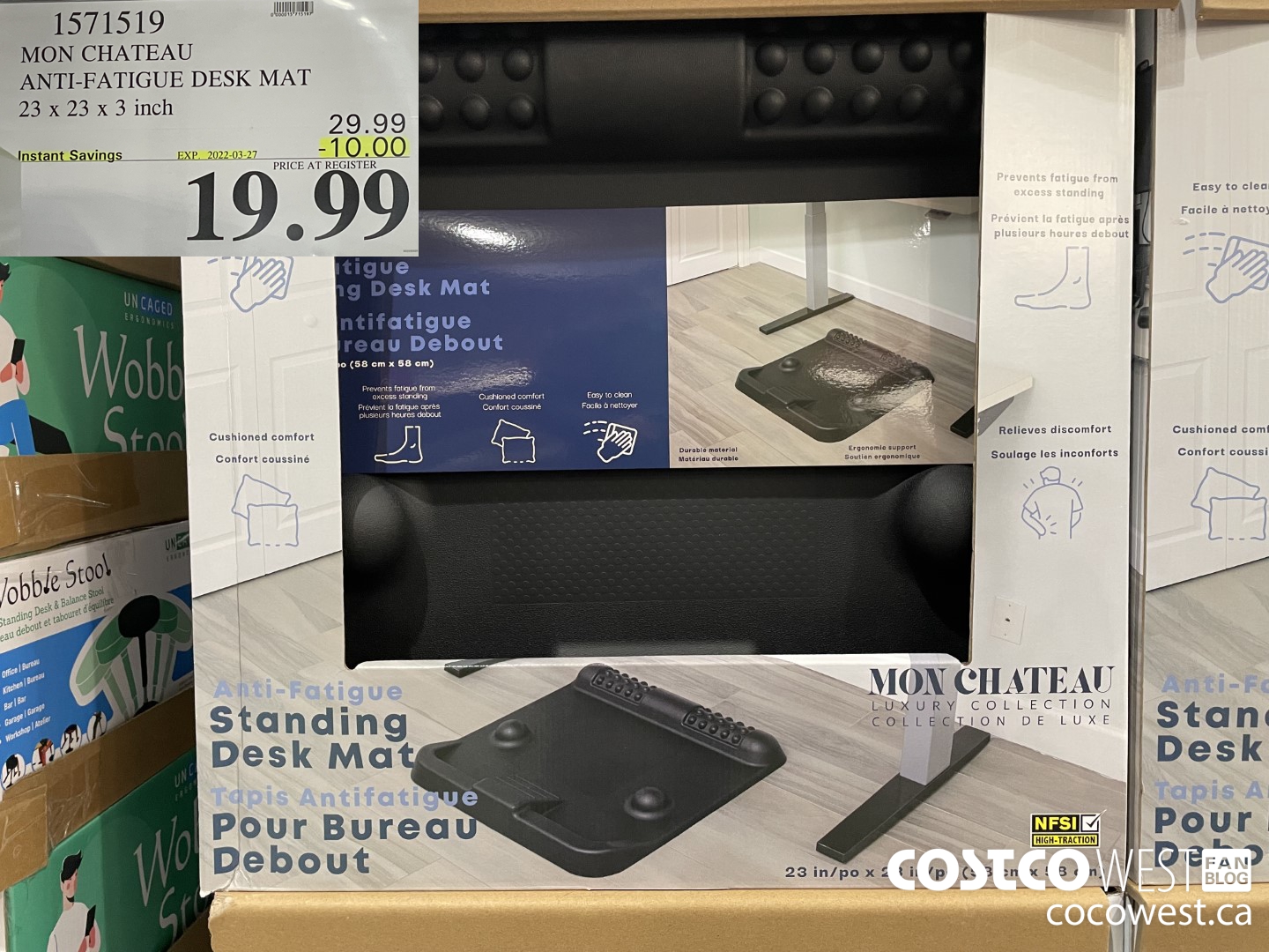 1571519 MON CHATEAU ANTI-FATIGUE DESK MAT 23 x 23 x 3 inch ($10.00 INSTANT SAVINGS EXPIRES ON 2022-03-27) $19.99