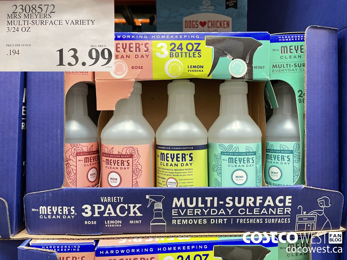 2308572 MRS MEYERS MULTI-SURFACE VARIETY 3/24 OZ  $13.99