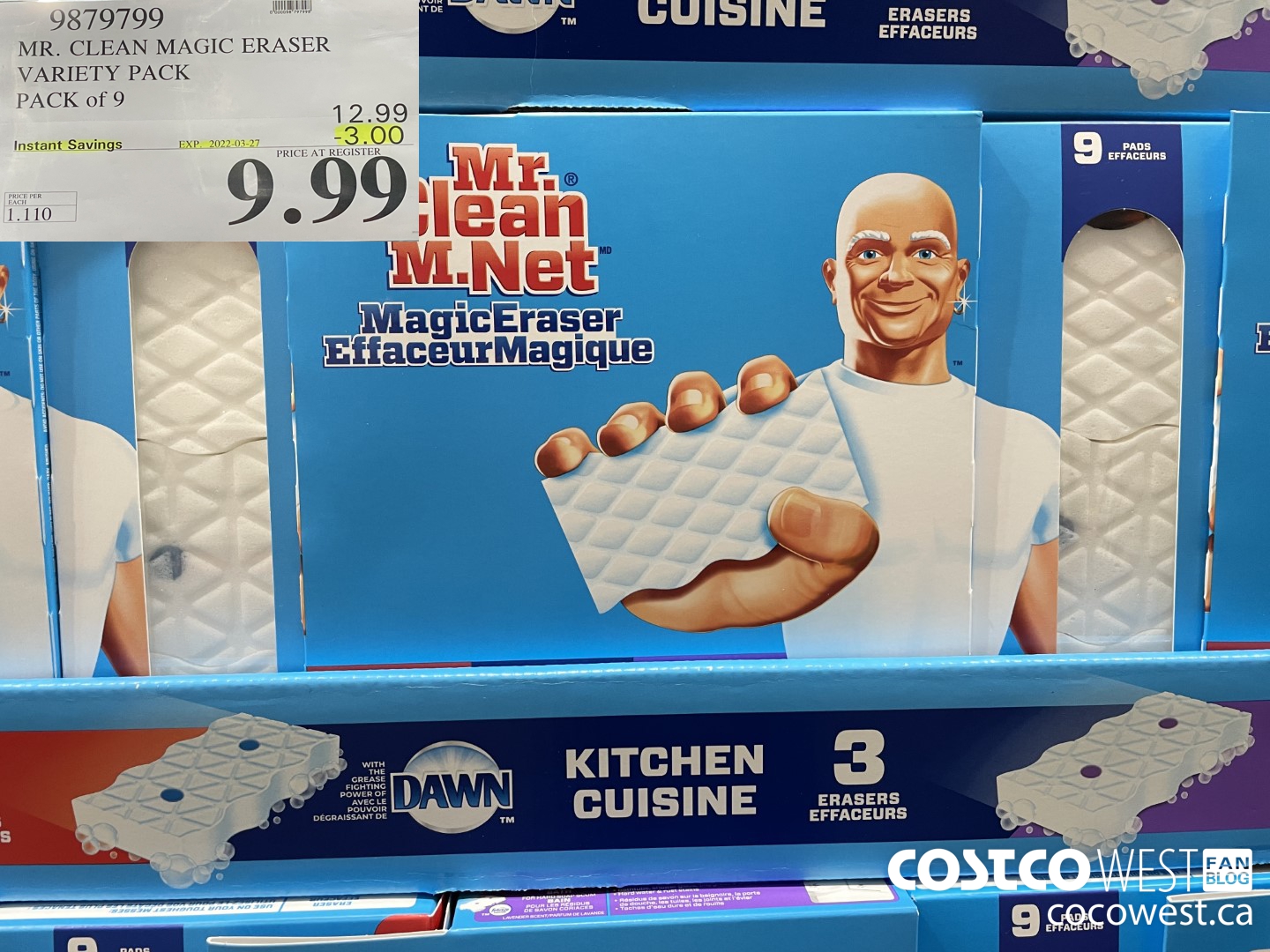 9879799 MR. CLEAN MAGIC ERASER VARIETY PACK PACK of 9 ($3.00 INSTANT SAVINGS EXPIRES ON 2022-03-27) $9.99