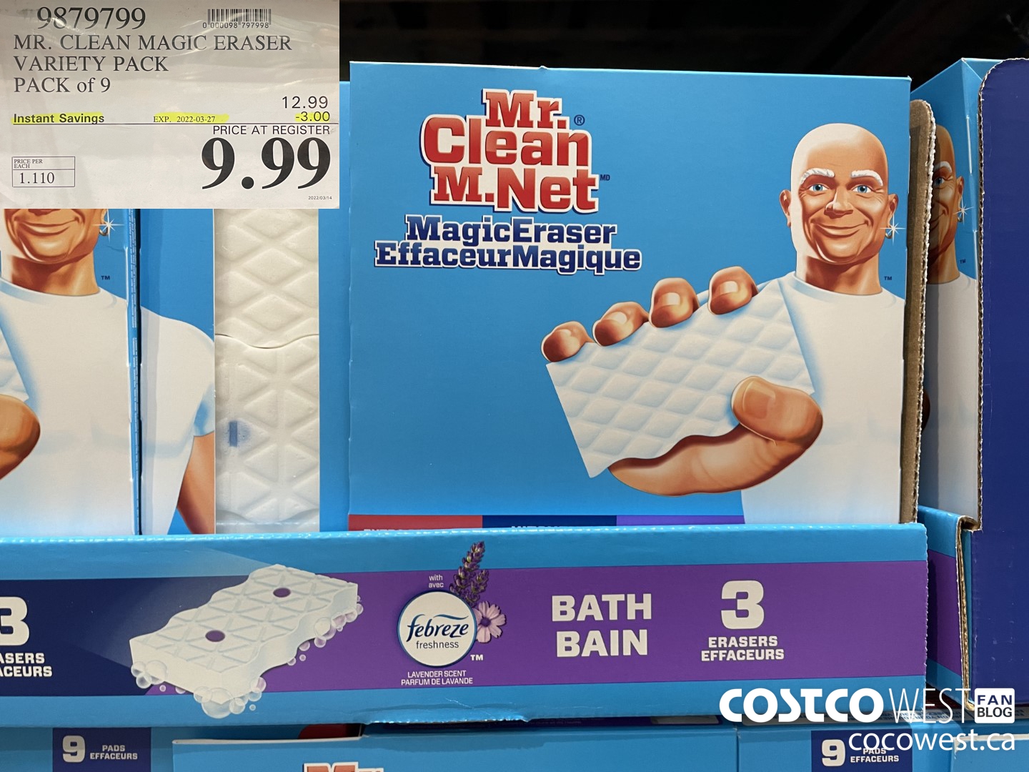 9879799 MR. CLEAN MAGIC ERASER VARIETY PACK PACK of 9 ($3.00 INSTANT SAVINGS EXPIRES ON 2022-03-27) $9.99