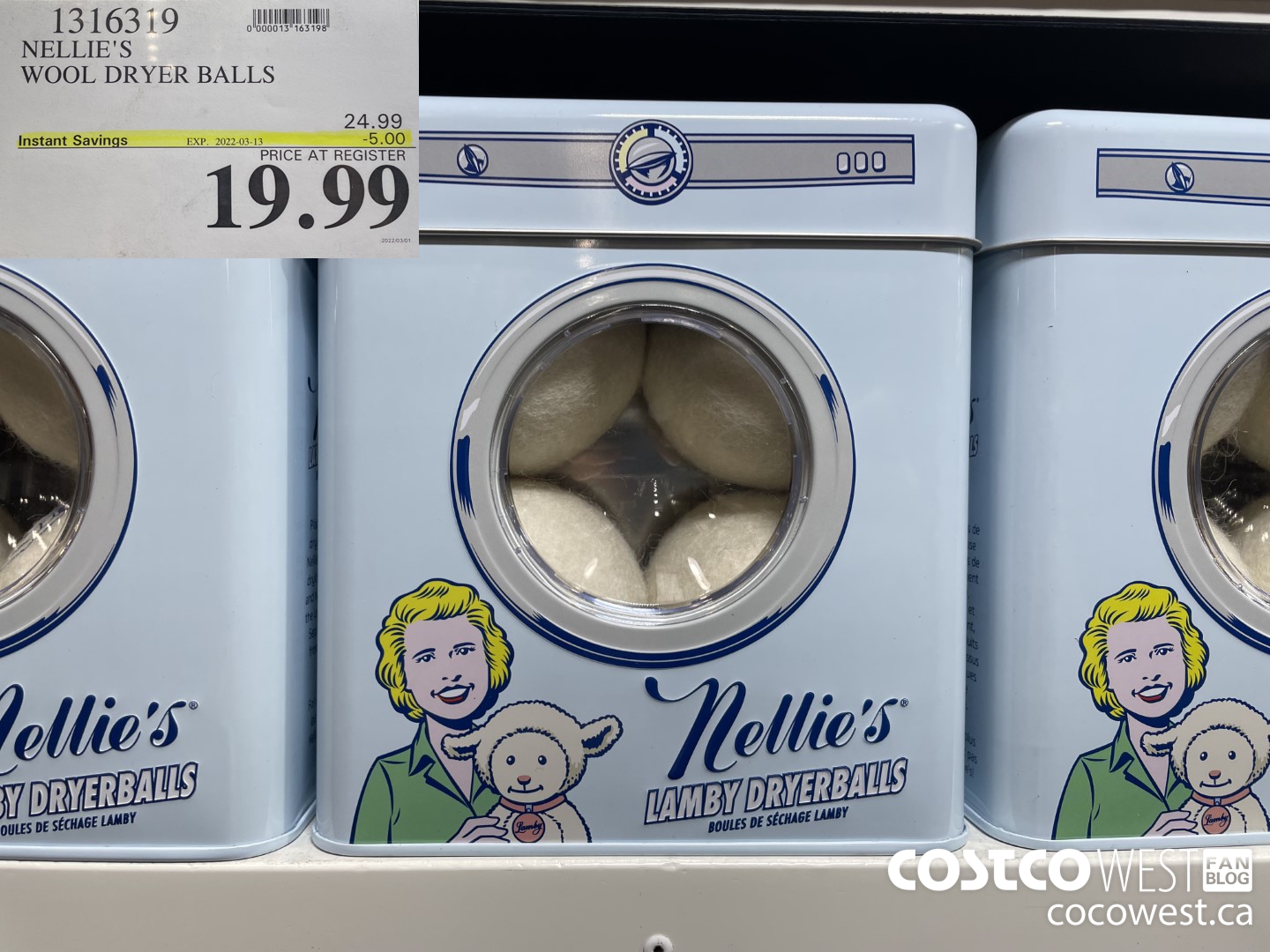 1316319 NELLIE'S WOOL DRYER BALLS ($5.00 INSTANT SAVINGS EXPIRES ON 2022-03-13) $19.99