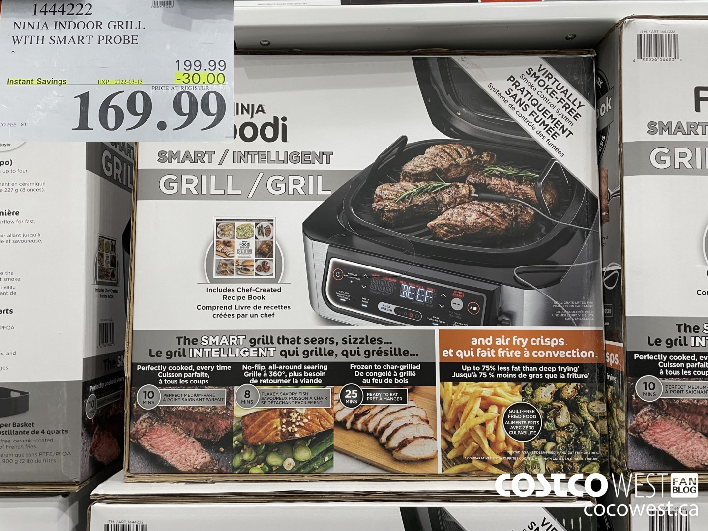 1444222 NINJA INDOOR GRILL WITH SMART PROBE ($30.00 INSTANT SAVINGS EXPIRES ON 2022-03-13) $169.99