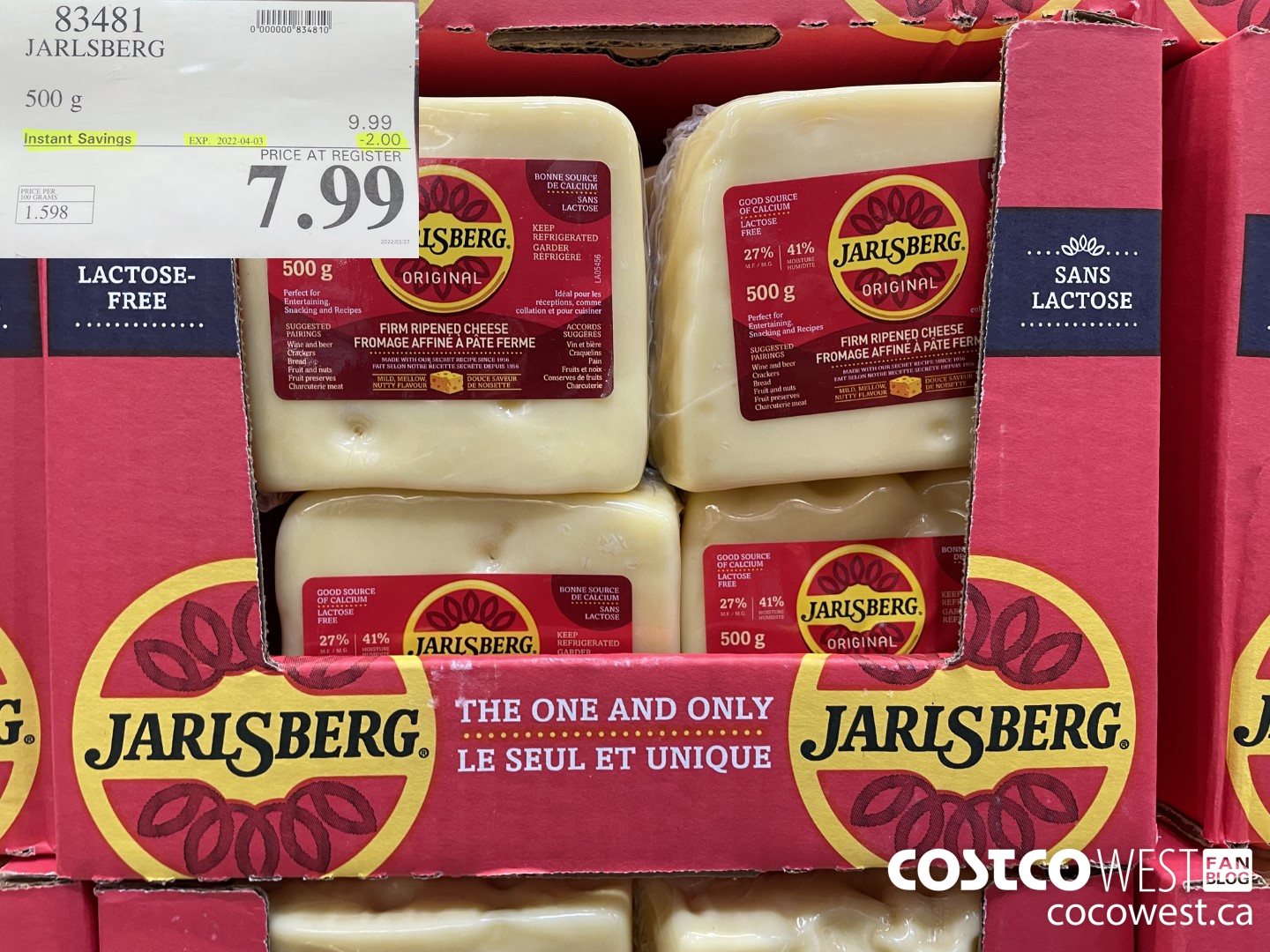 83481 NORWEGIAN JARLSBERG 500G ($2.00 INSTANT SAVINGS EXPIRES ON 2022-04-03) $7.99