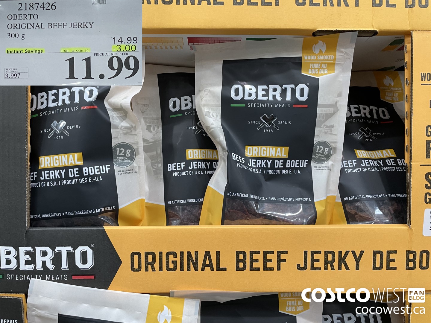 2187426 OBERTO ORIGINAL FLAVOUR 300 G ($3.00 INSTANT SAVINGS EXPIRES ON 2022-04-10) $11.99