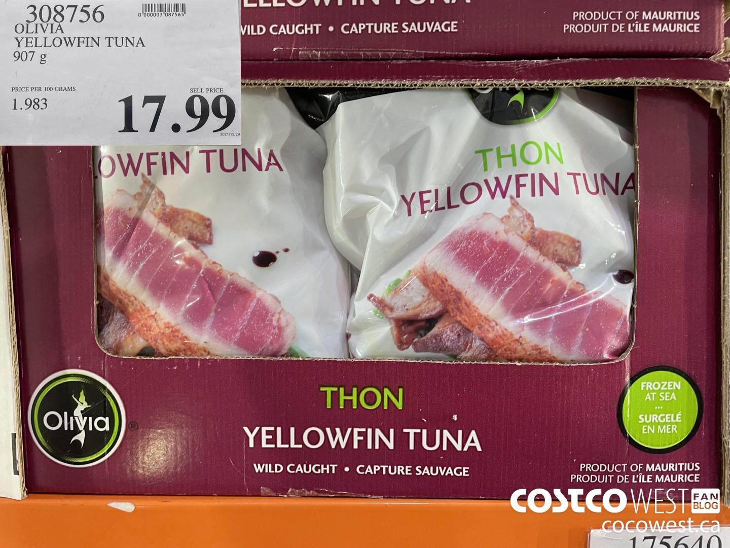 308756 OLIVIA YELLOWFIN TUNA 907 g $17.99