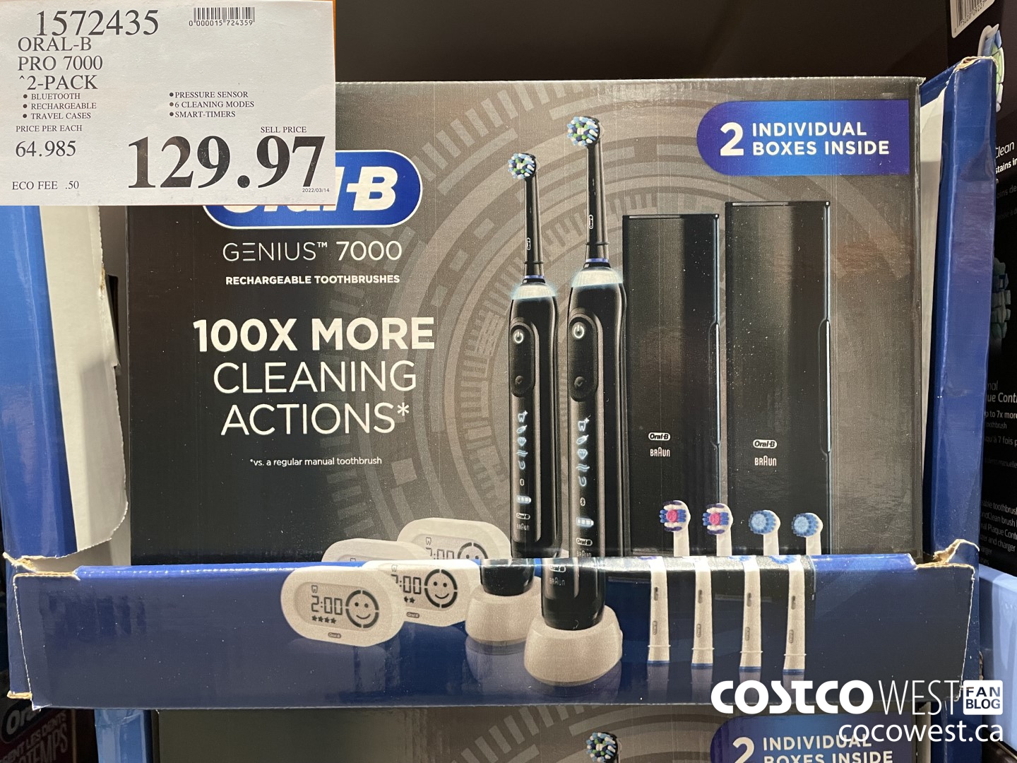 1572435 ORAL-B PRO 7000 2-PACK $129.97