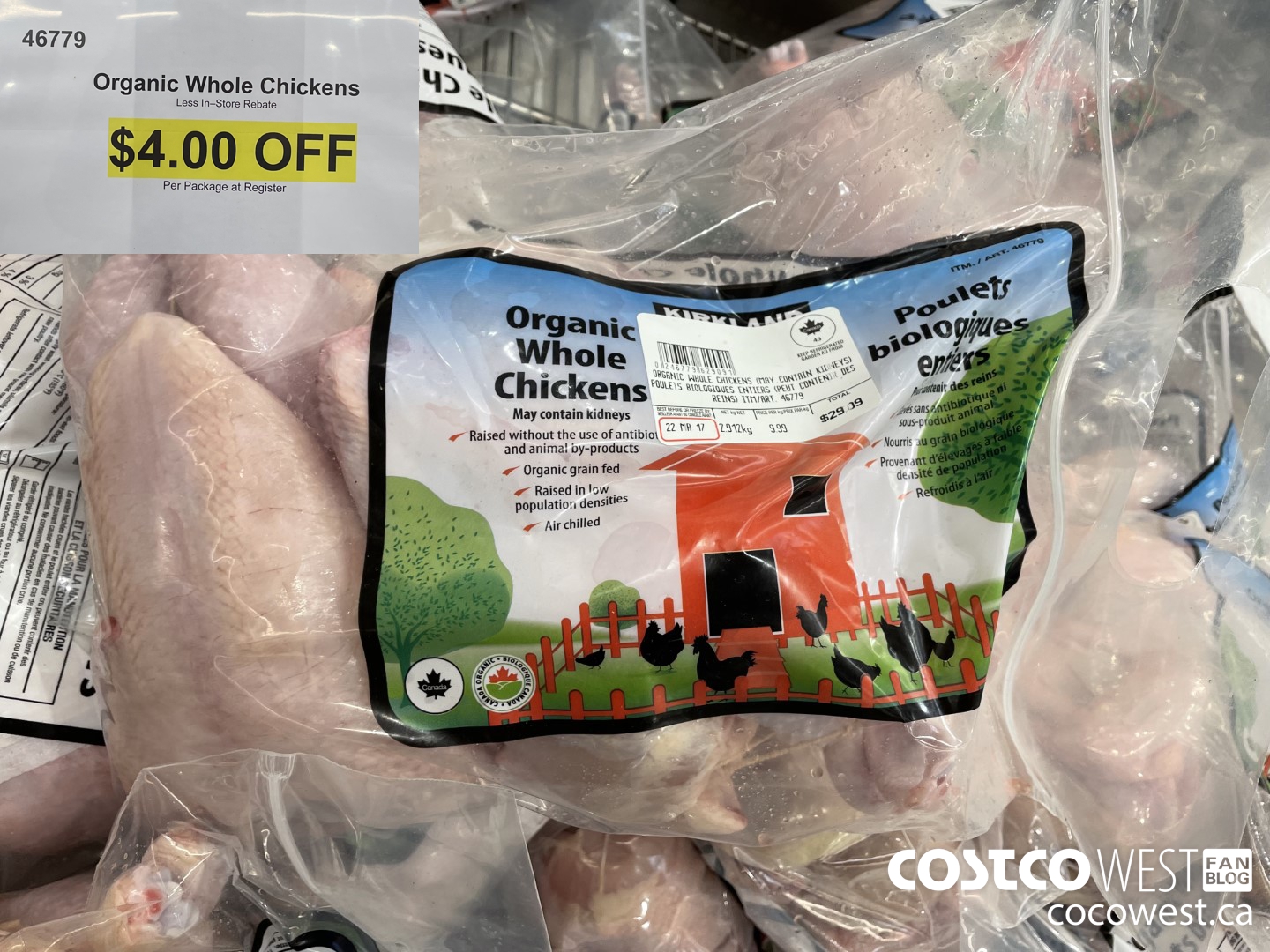 46779 ORGANIC WHOLE CHICKENS ($4.00 INSTANT SAVINGS)