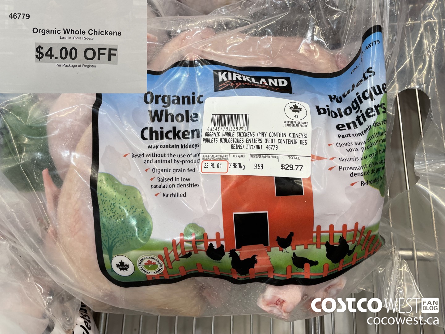 46779 ORGANIC WHOLE CHICKENS ($4.00 INSTANT SAVINGS)