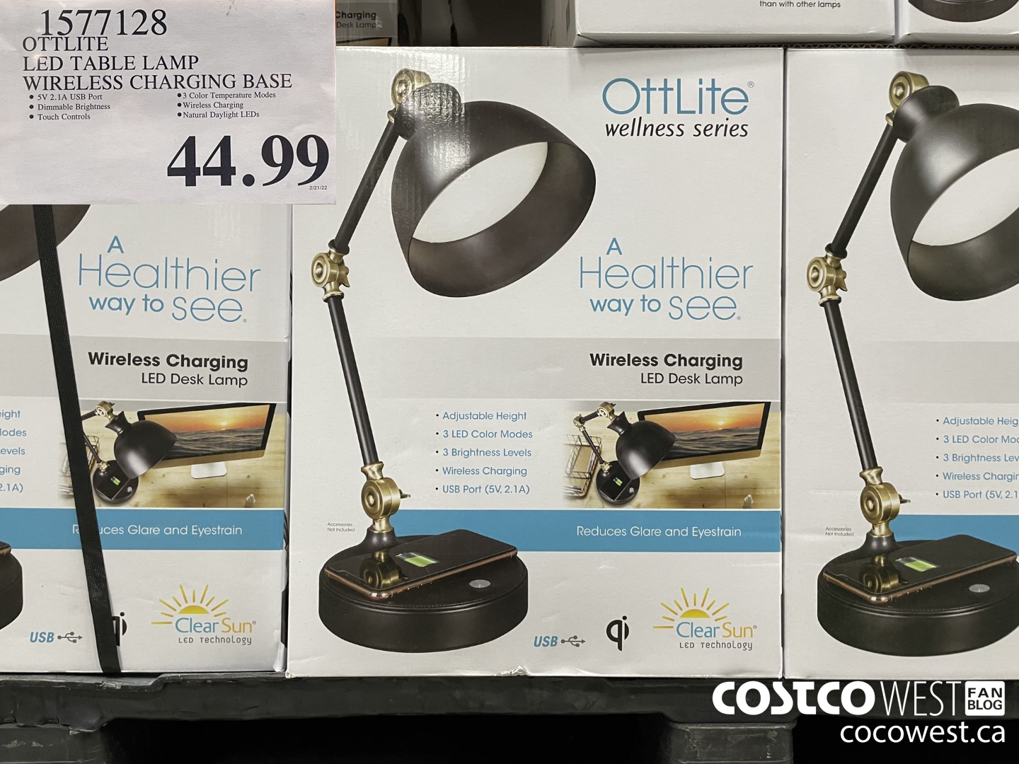 1577128 OTTLITE LED TABLE LAMP WIRELESS CHARGING BASE  $44.99