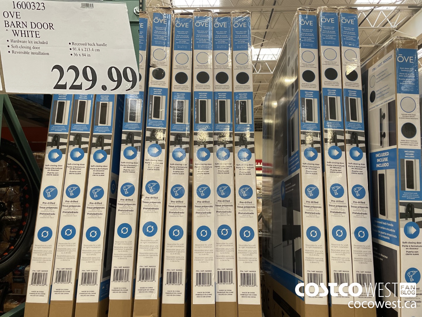 1600323 OVE BARN DOOR WHITE  $229.99
