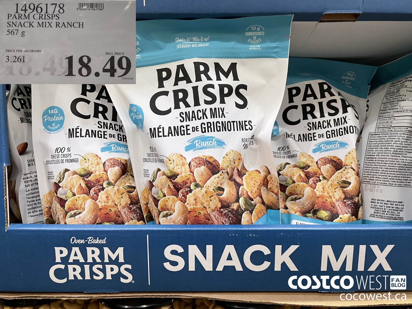 1496178 PARM CRISPS SNACK MIX RANCH 567 g $18.49