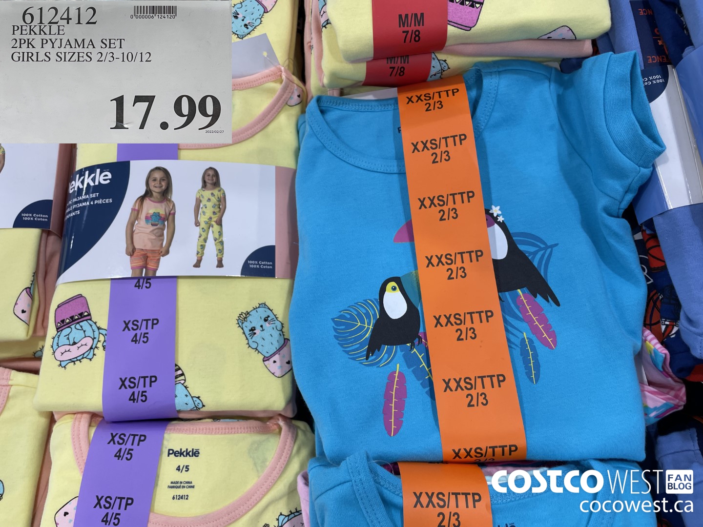 612412 PEKKLE 2PK PYJAMA SET GIRLS SIZES 2/3-10/12 $17.99