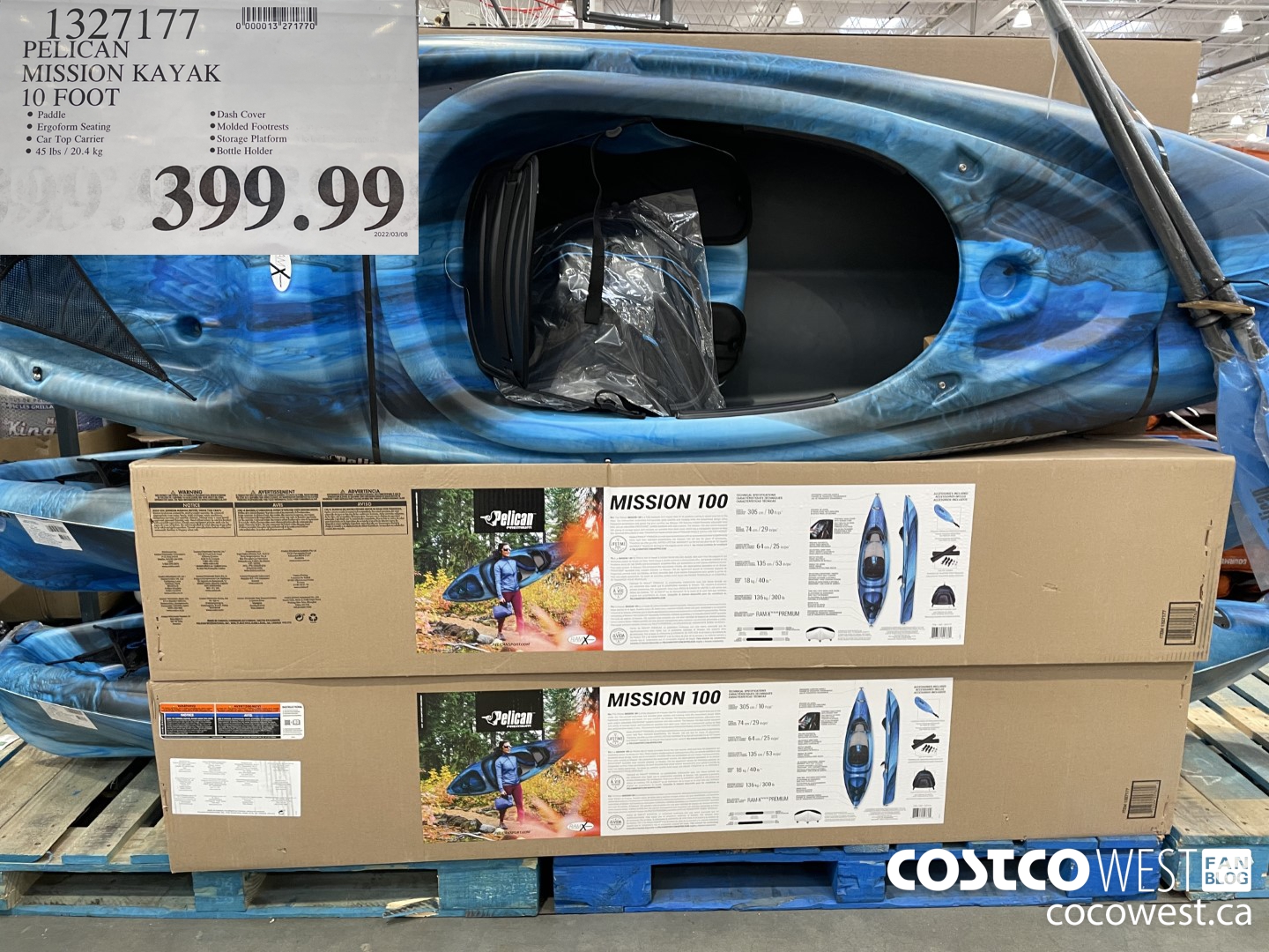 1327177 PELICAN MISSION KAYAK 10 FOOT $399.99