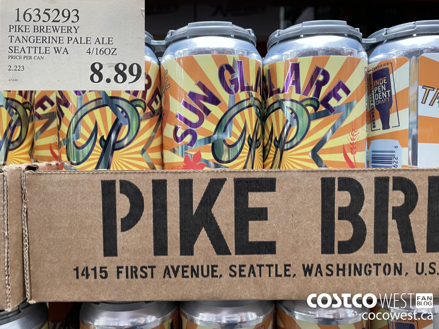 1635293 PIKE BREWERY TANGERINE PALE ALE SEATTLE WA 4/160Z $8.89