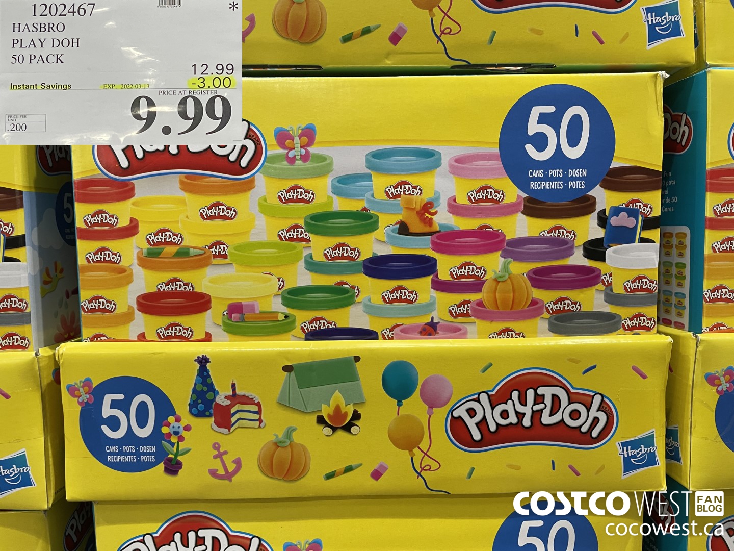 1202467 PLAY DOH MINI CANS 50 PACK ($3.00 INSTANT SAVINGS EXPIRES ON 2022-03-13) $9.99
