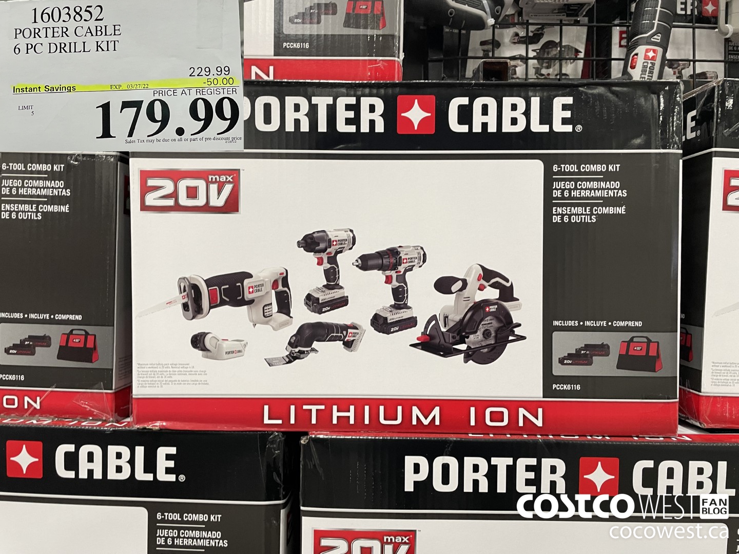 1603852 PORTER CABLE 6 PC KIT  ($50.00 INSTANT SAVINGS EXPIRES ON 2022-03-27) $179.99