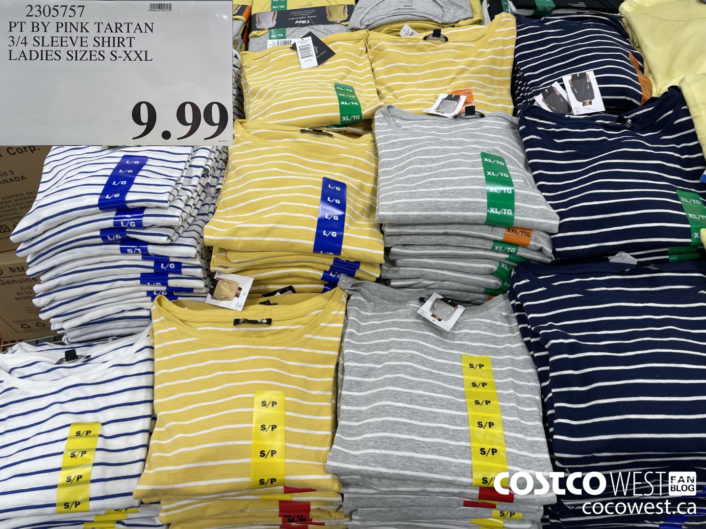 2305757 PT BY PINK TARTAN 3/4 SLEEVE SHIRT LADIES SIZES S-XXL  $9.99