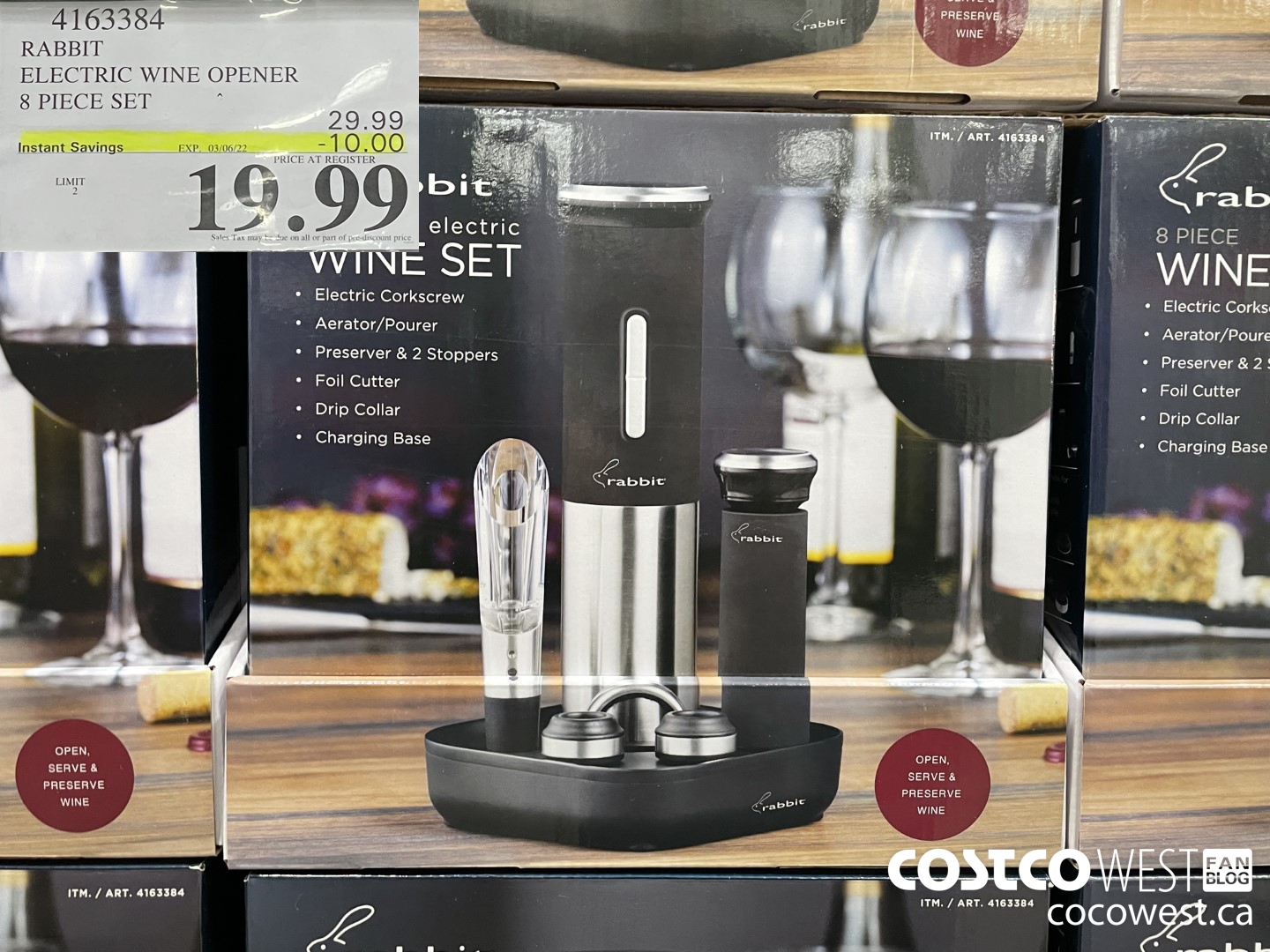 4163384 RABBIT ELECTRIC WINE OPENER 8 PIECE SET ($10.00 INSTANT SAVINGS EXPIRES ON 2022-03-06) $19.99